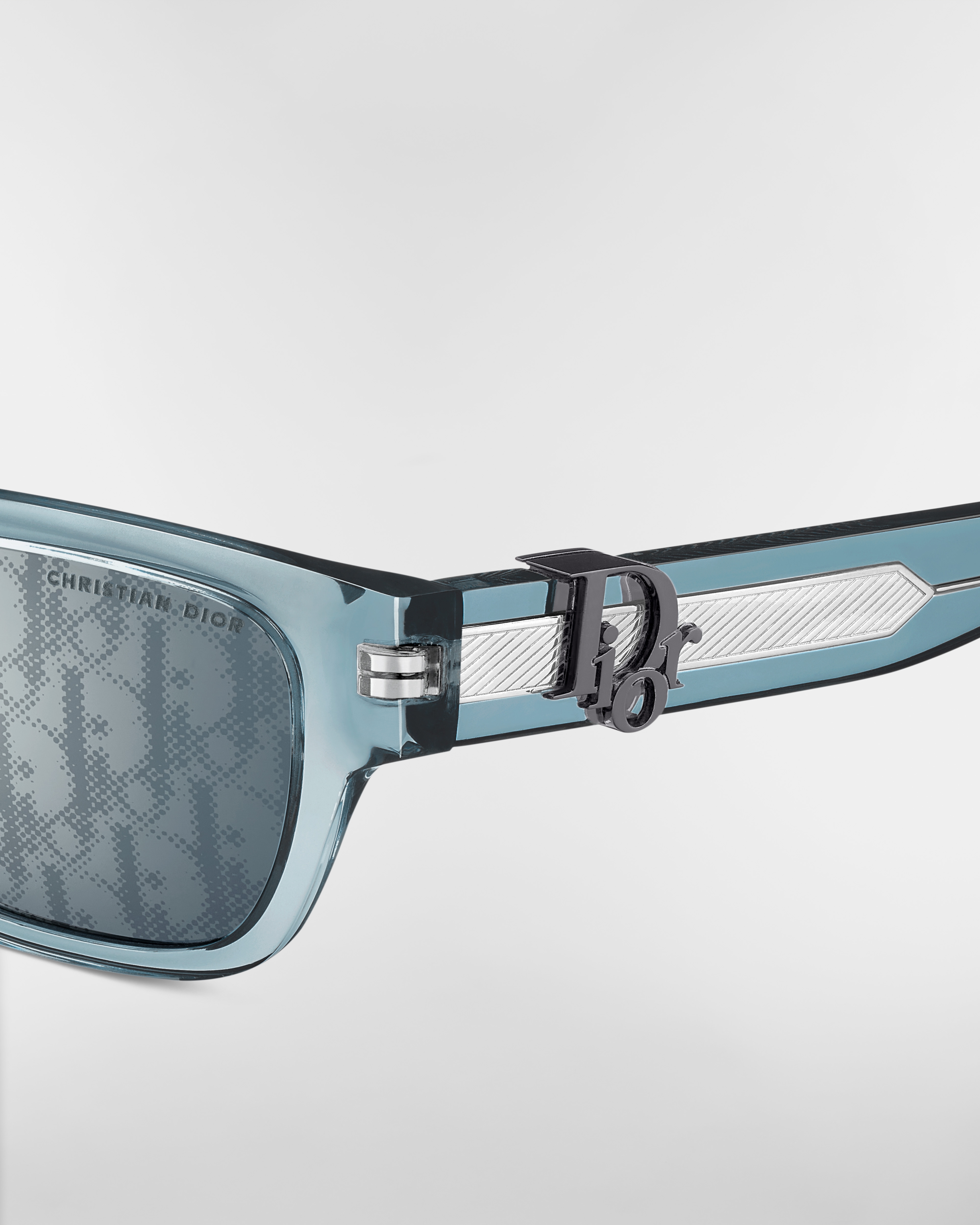 Dior Oblique S1I نظارات شمسية مربّعة باللون الأزرق الشفاف E09