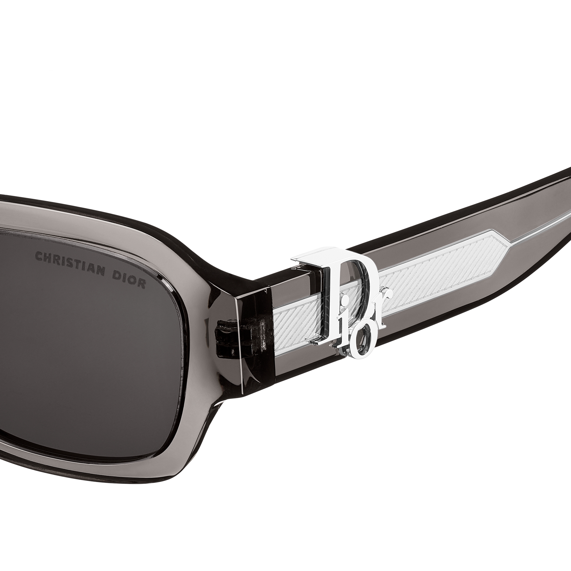 Dior Oblique S2I Transparent Black Rectangular Sunglasses E09