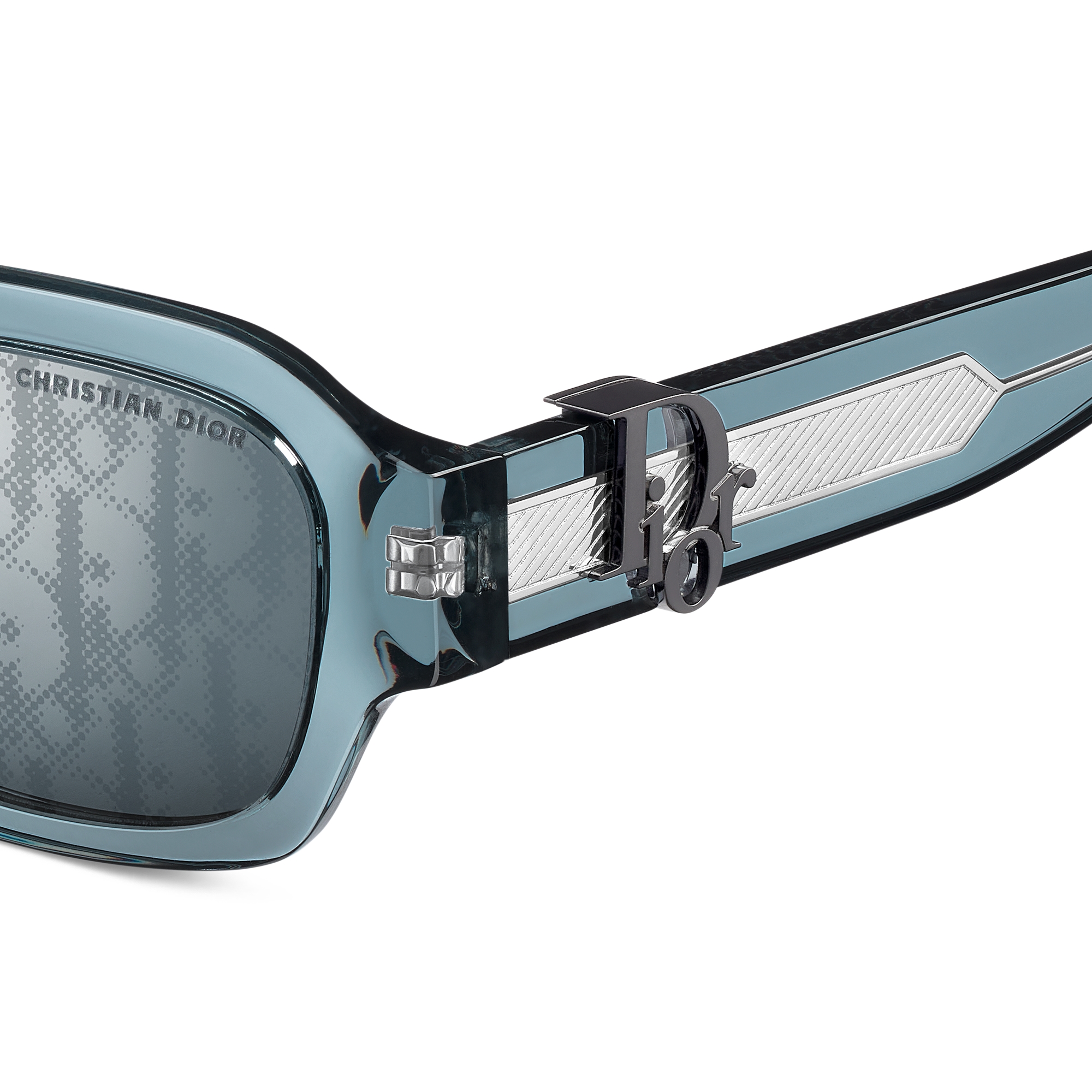 Dior Oblique S2I Transparent Blue Rectangular Sunglasses E09