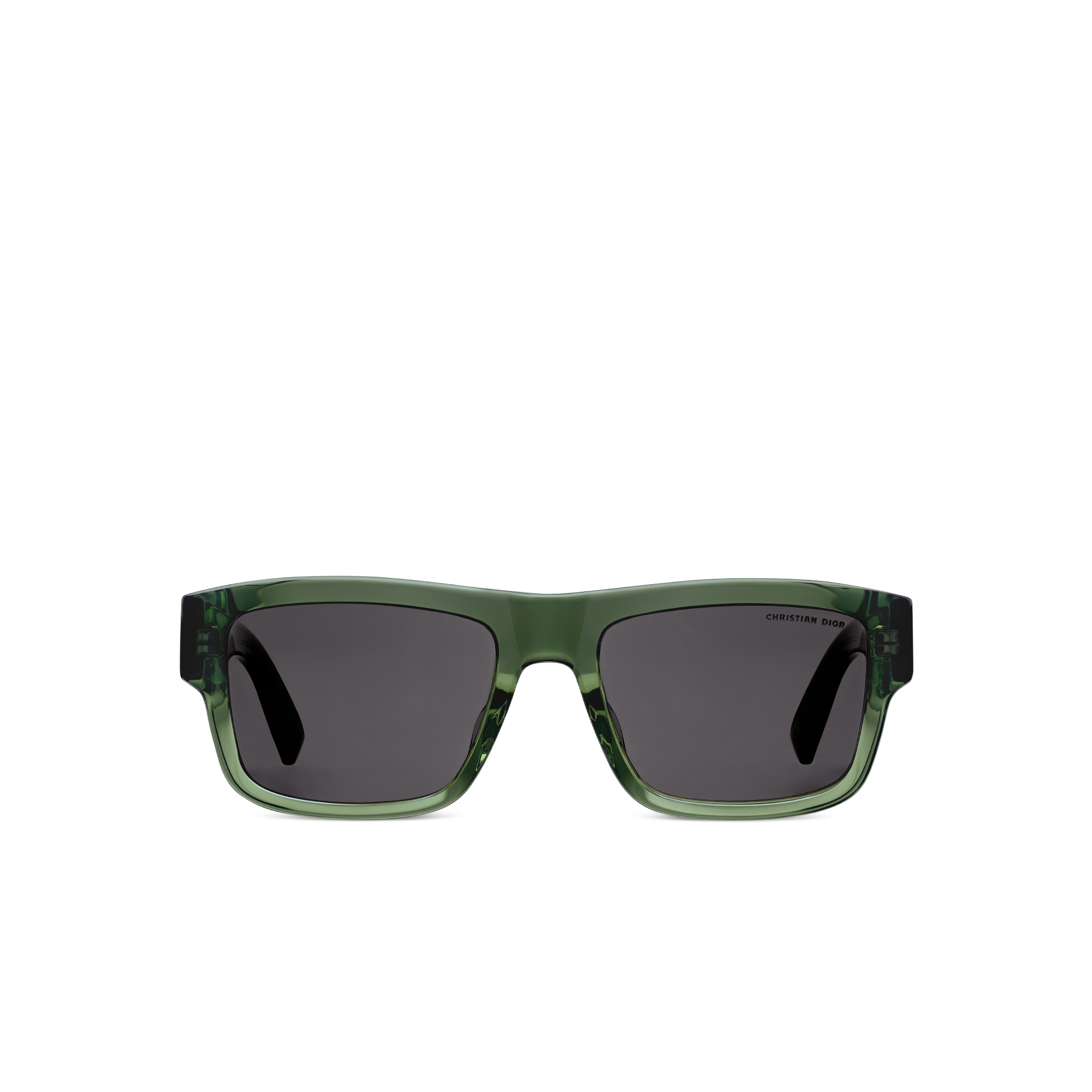 Dior Oblique S3F แว่นตากันแดดทรงสี่เหลี่ยมผืนผ้าสีฟอเรสต์กรีนใส E01
