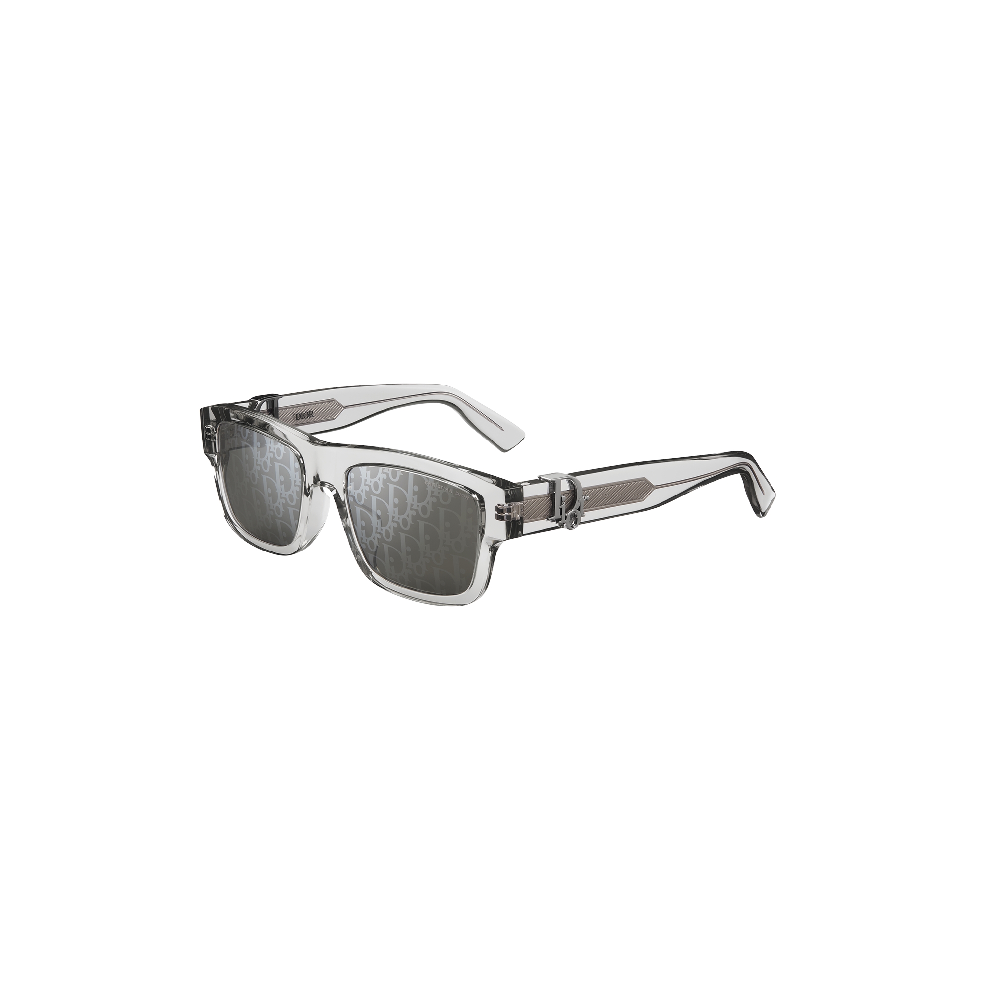 Dior Oblique S3F Transparent Gray Rectangular Sunglasses | DIOR