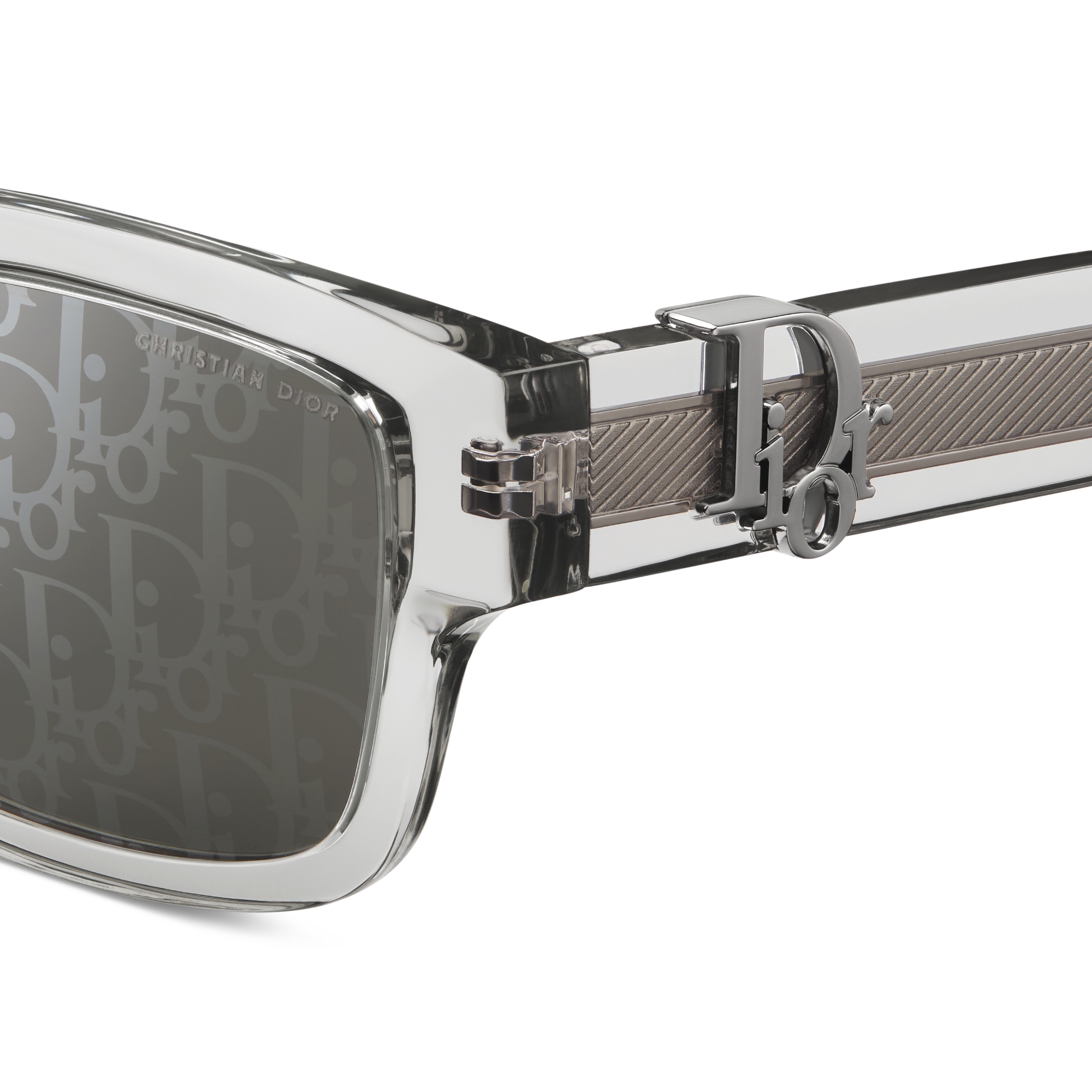 Dior Oblique S3F Transparent Gray Rectangular Sunglasses E09