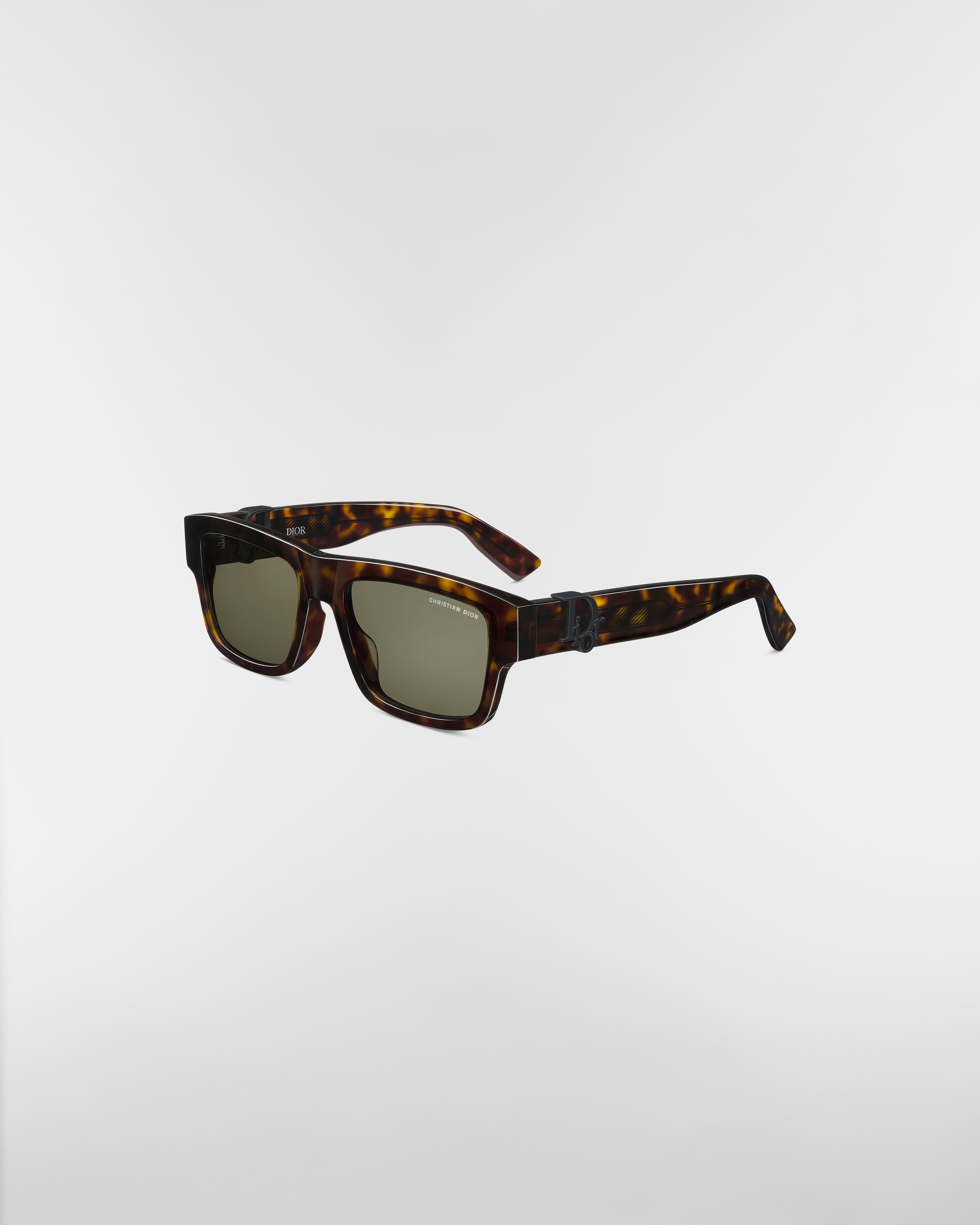 Dior Oblique S3I Brown Tortoiseshell-Effect Rectangular Sunglasses E03