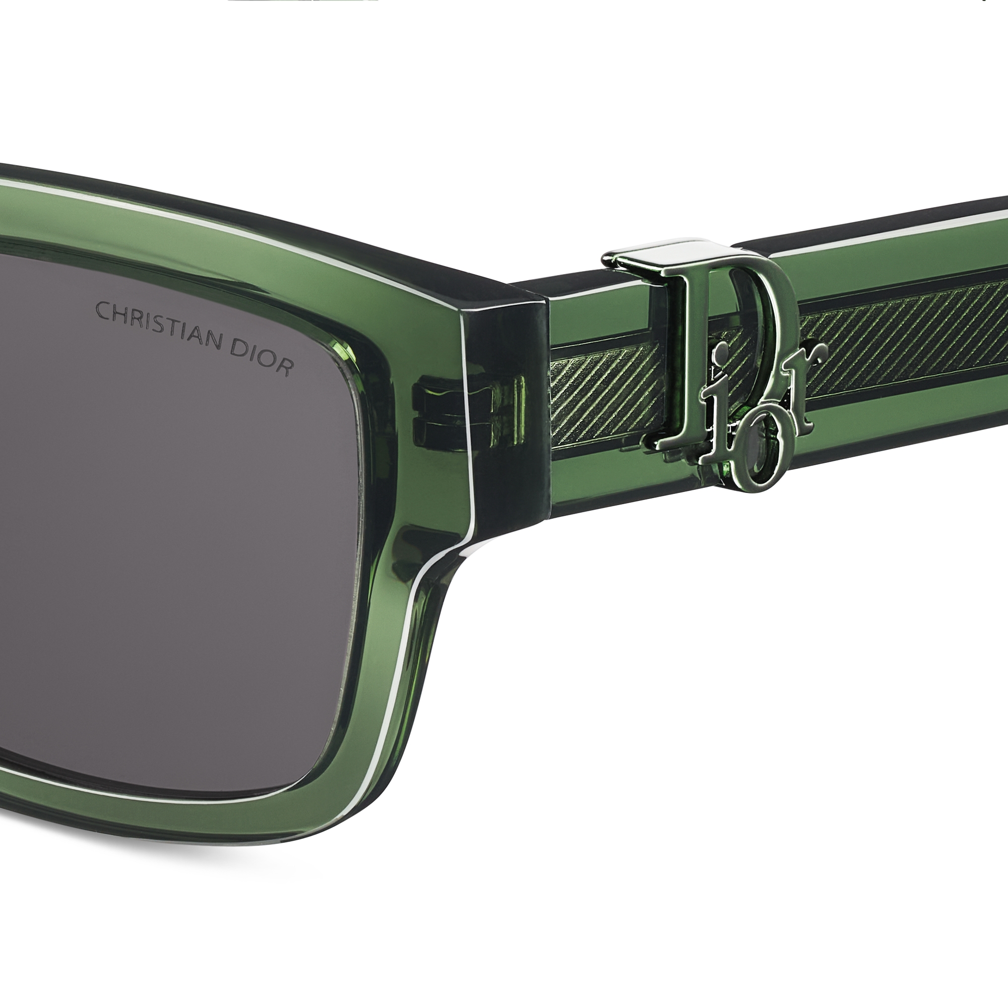 Dior Oblique S3I Transparent Forest Green Rectangular Sunglasses E09