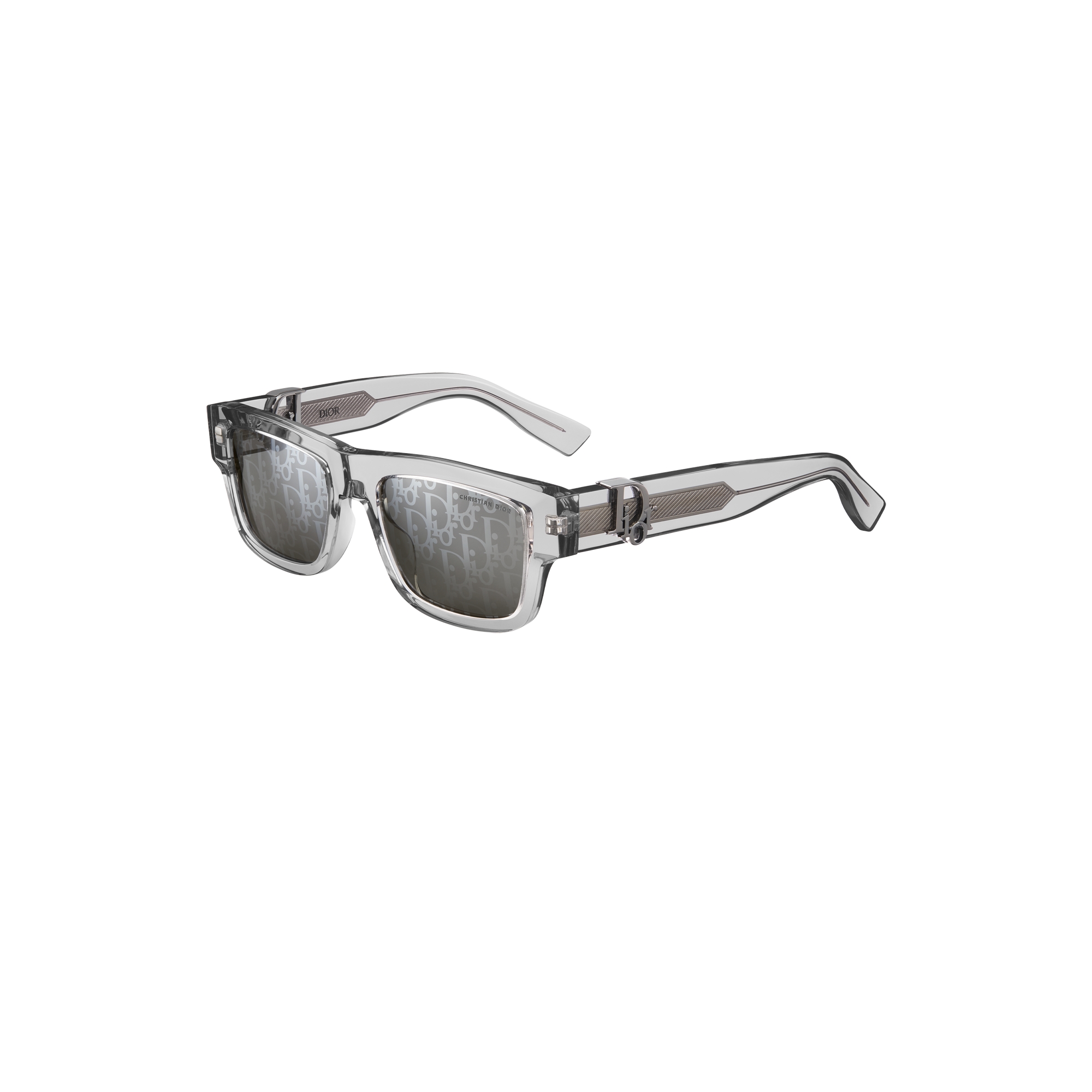 Dior Oblique S3I Transparent Gray Rectangular Sunglasses | DIOR