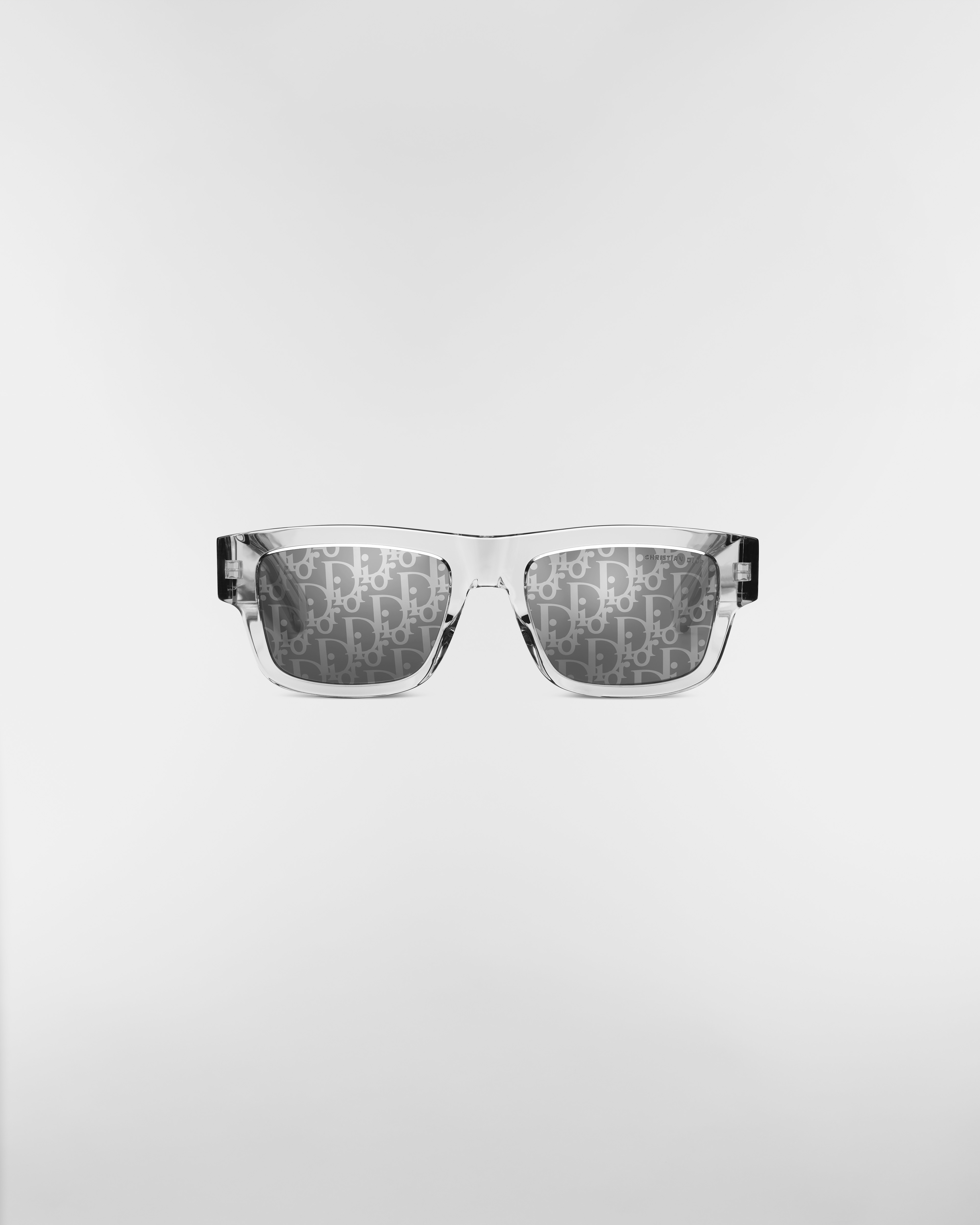 Dior Oblique S3I Lunettes de soleil rectangulaires gris transparent E01
