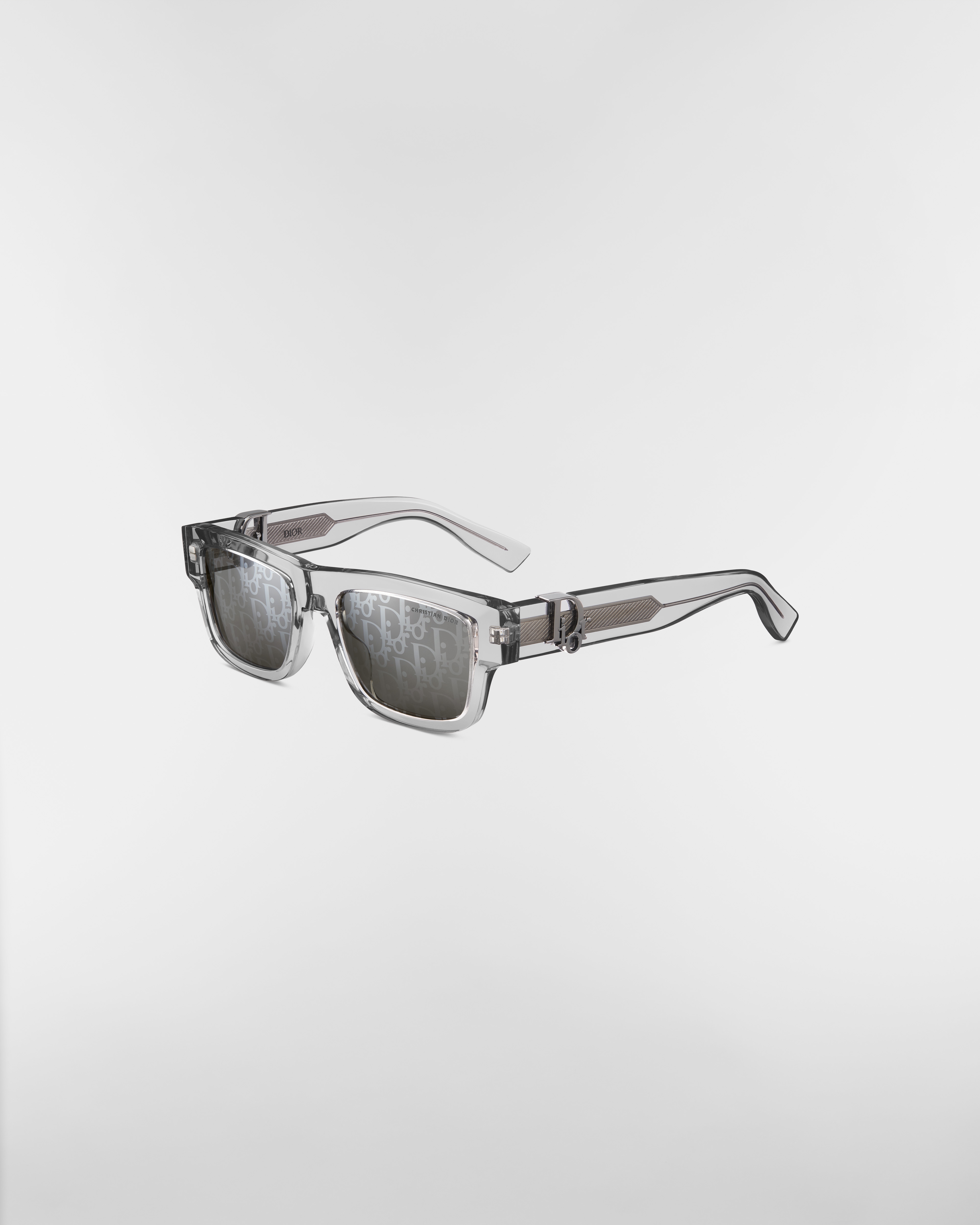 Dior Oblique S3I Lunettes de soleil rectangulaires gris transparent E03