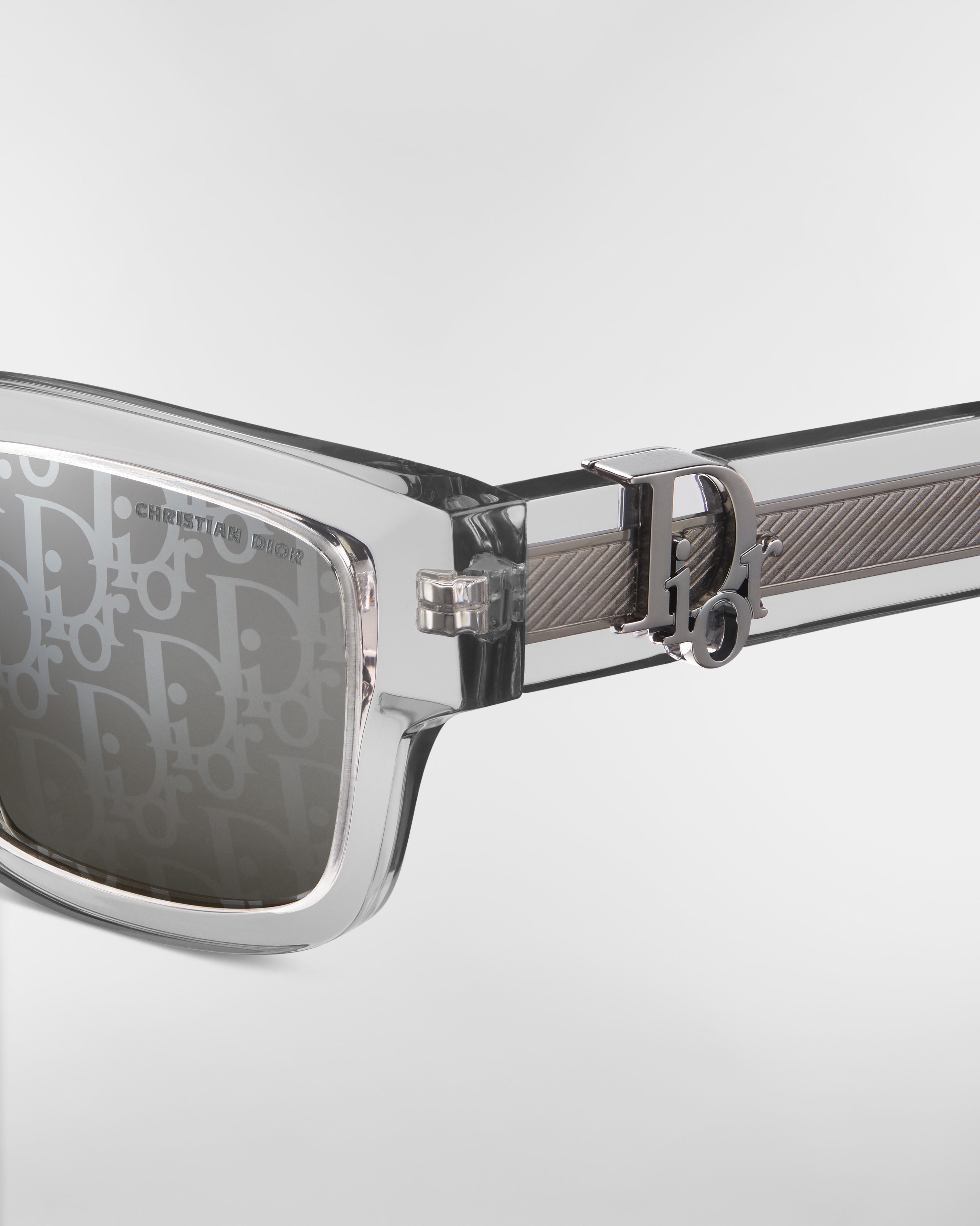 Dior Oblique S3I Transparent Gray Rectangular Sunglasses E09