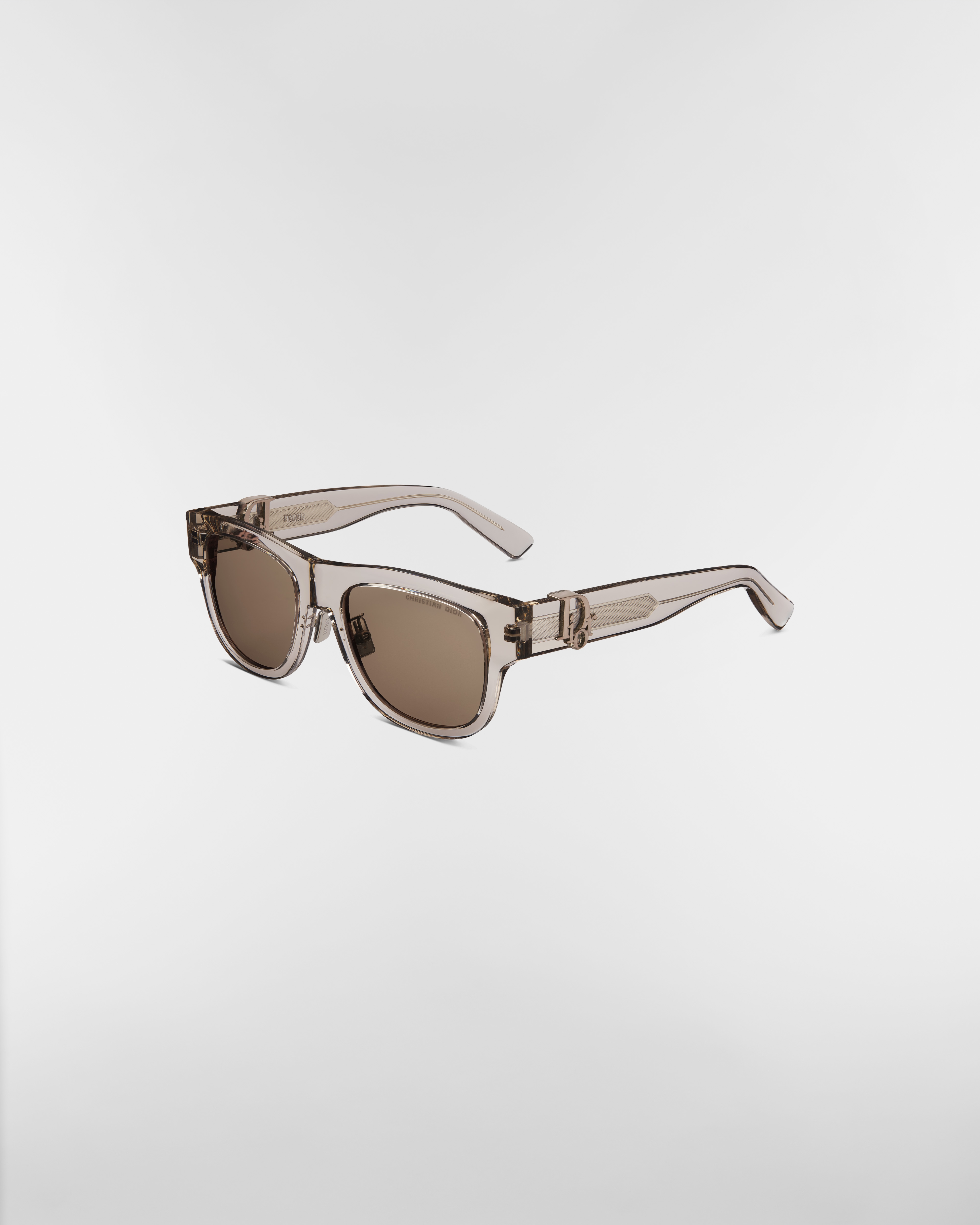 Dior Oblique S4F 透明砂米色方形太陽眼鏡 E03