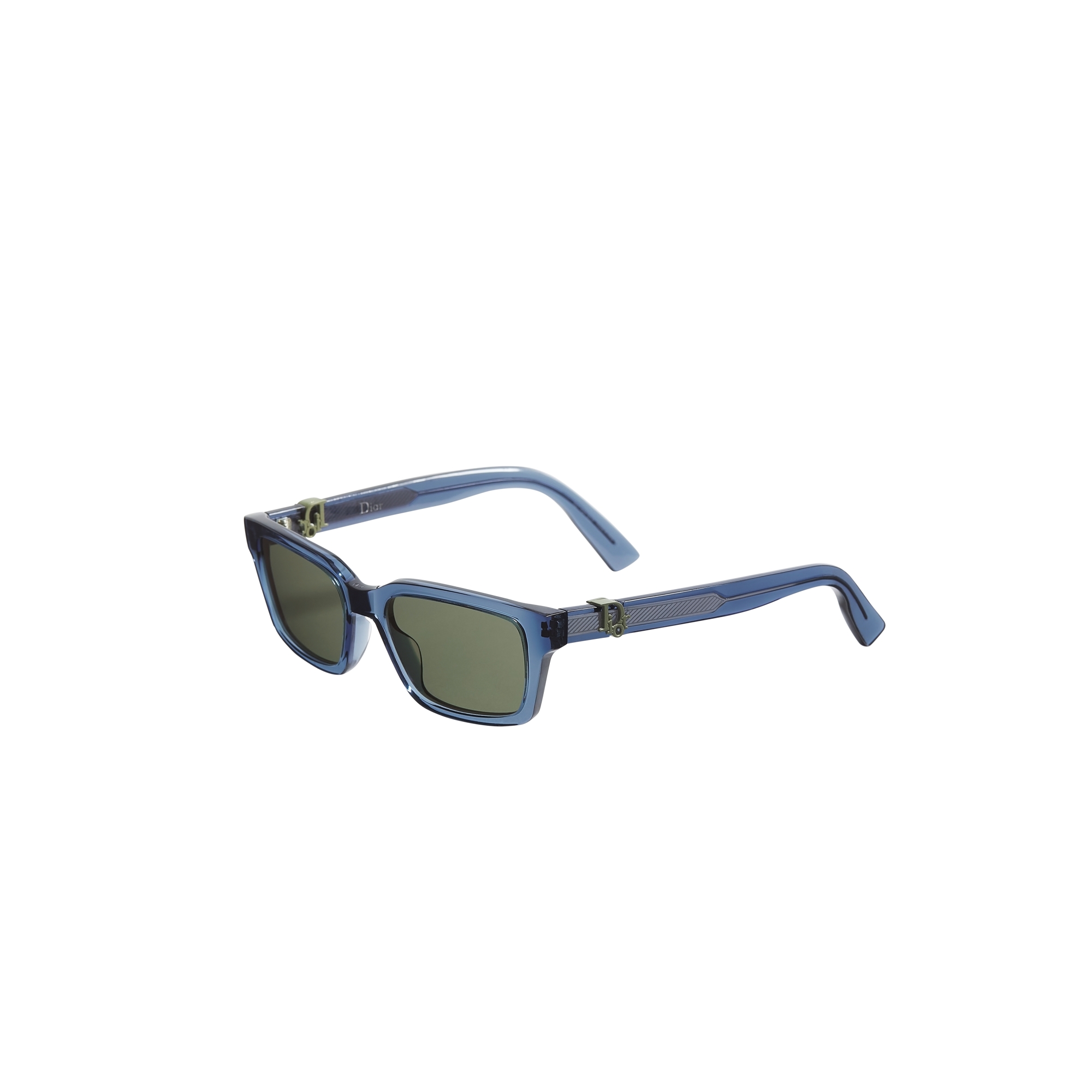  Lunettes de soleil carrées bleu transparent