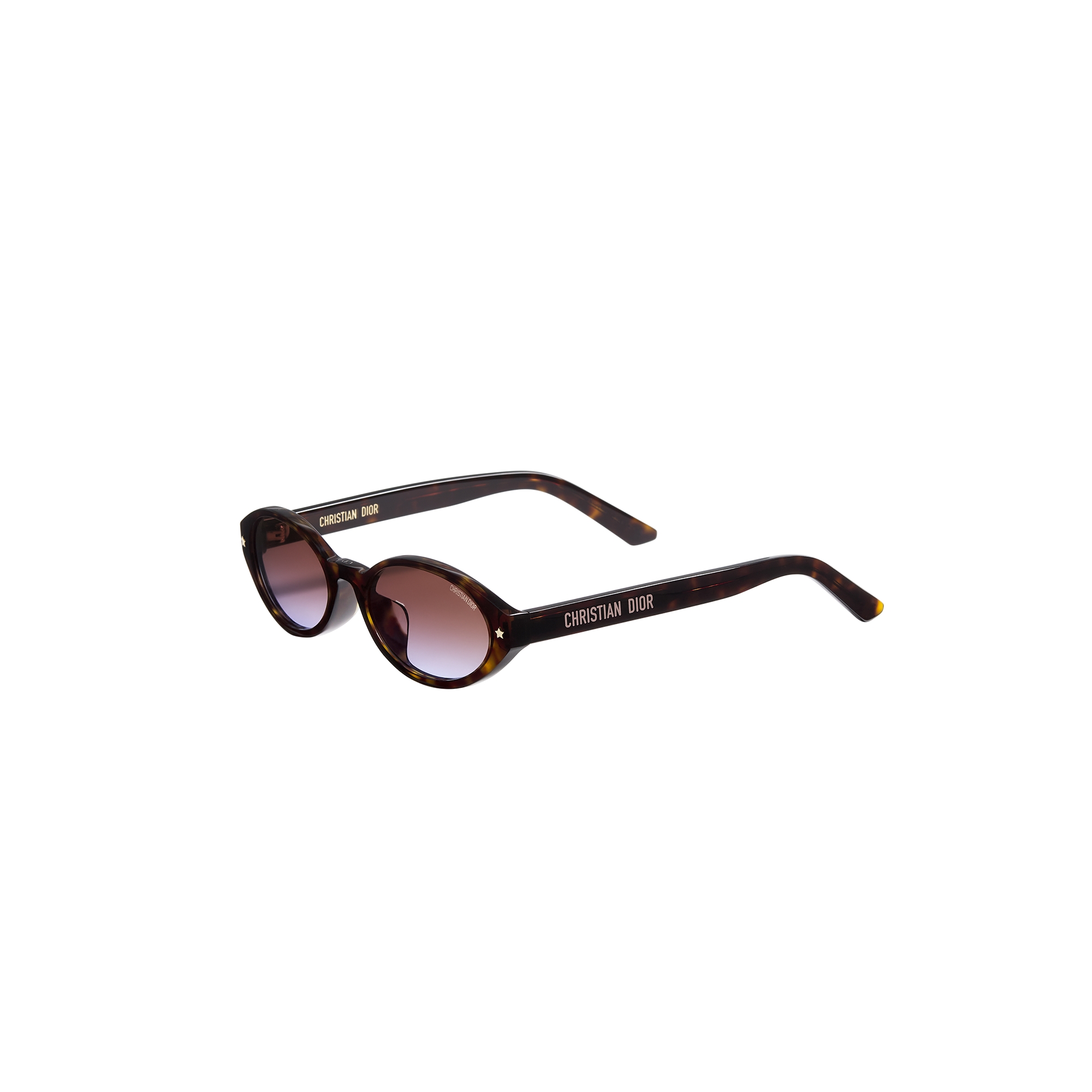  Brown Tortoiseshell-Effect Oval Sunglasses