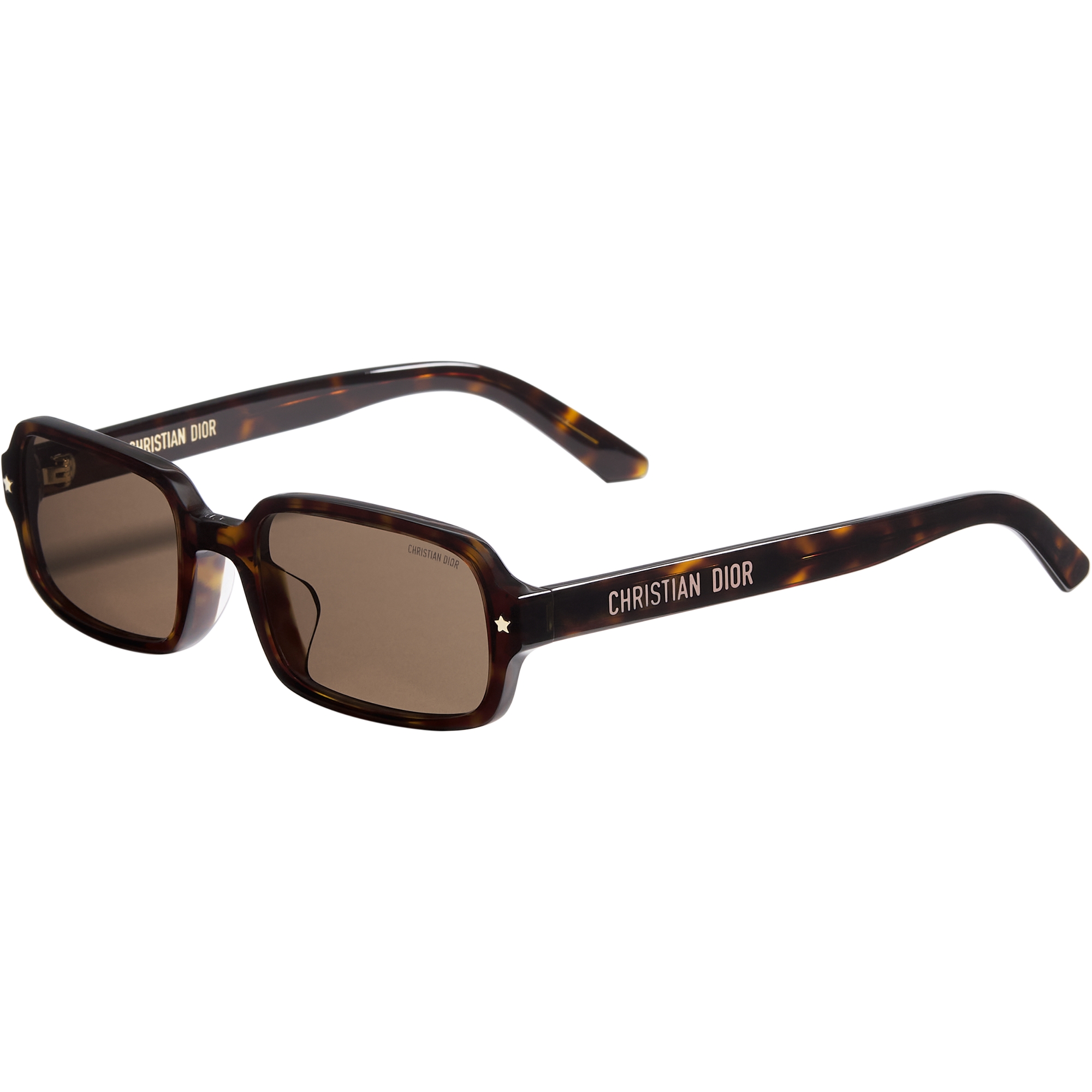  Brown Tortoiseshell-Effect Rectangular Sunglasses
