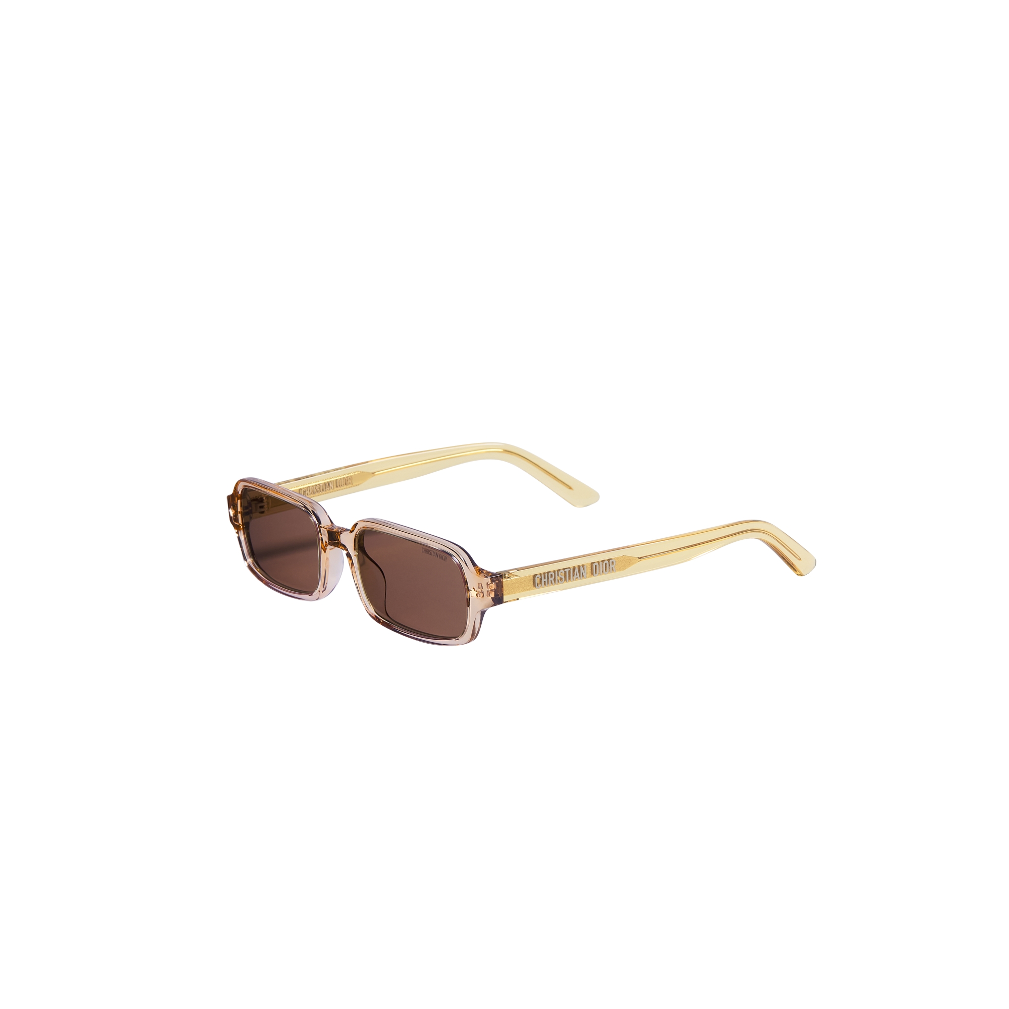  Gradient Yellow-to-Pink Transparent Rectangular Sunglasses