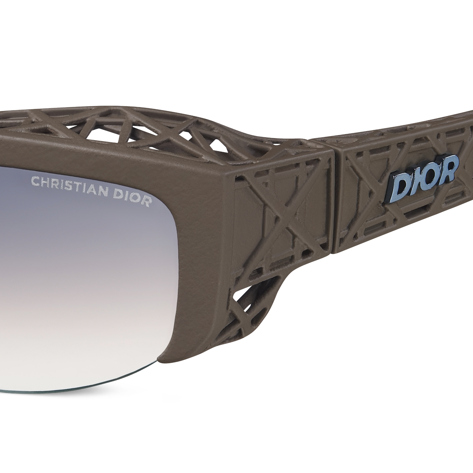 Dior3D S4I Kaki rechthoekige zonnebril E09
