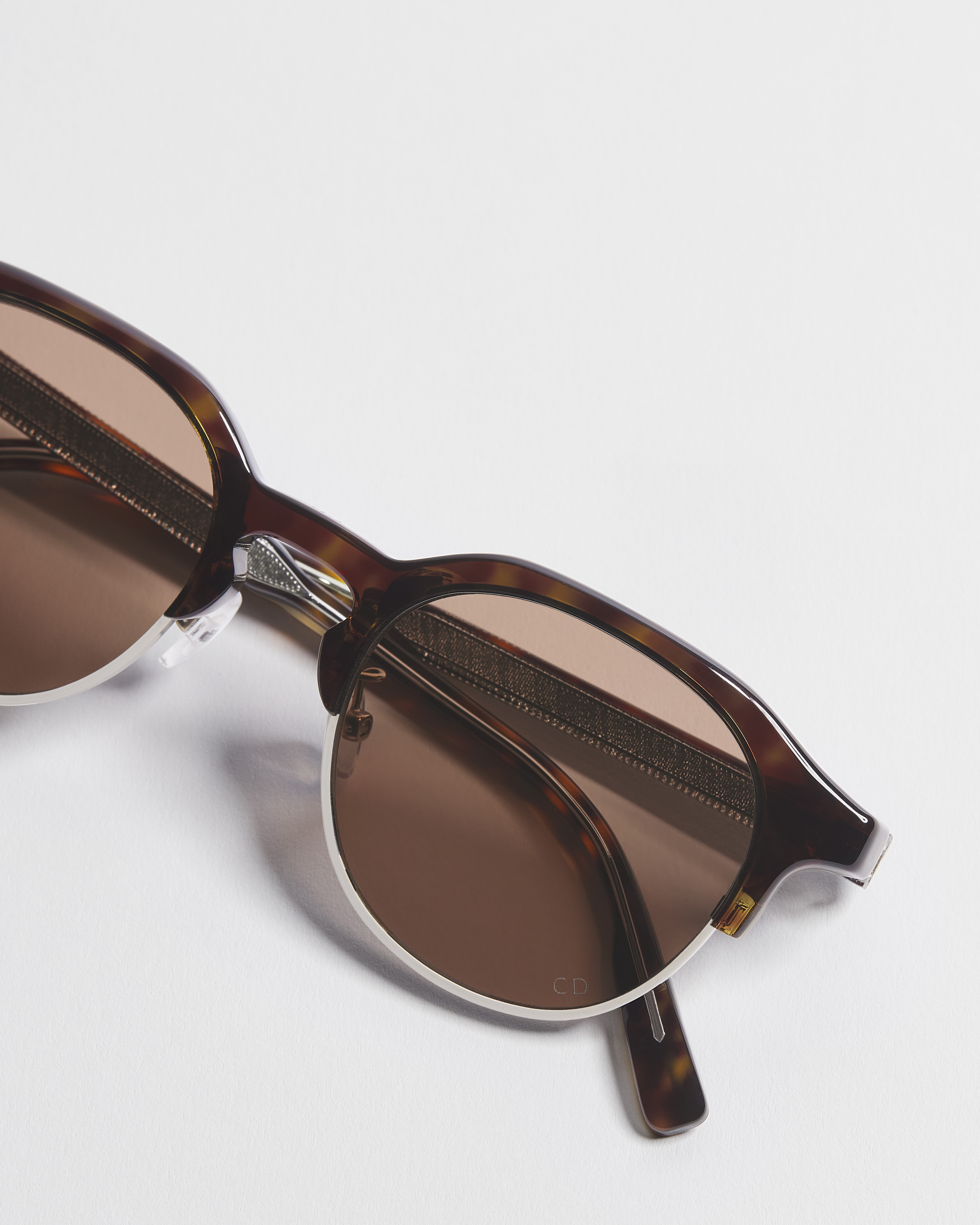 DioRibbon R1F Brown Tortoiseshell-Effect Pantos Sunglasses E06