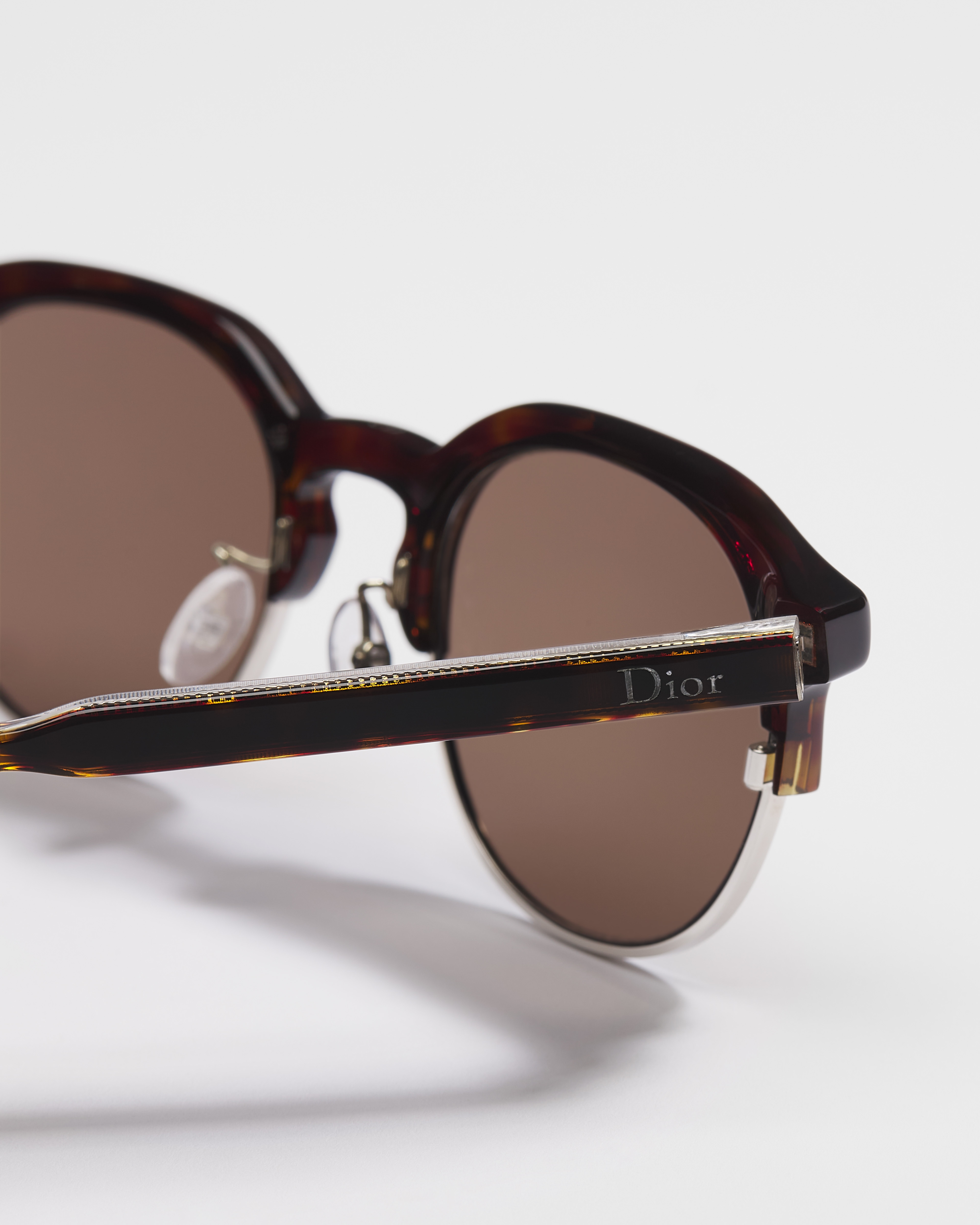 DioRibbon R1F Brown Tortoiseshell-Effect Pantos Sunglasses E08