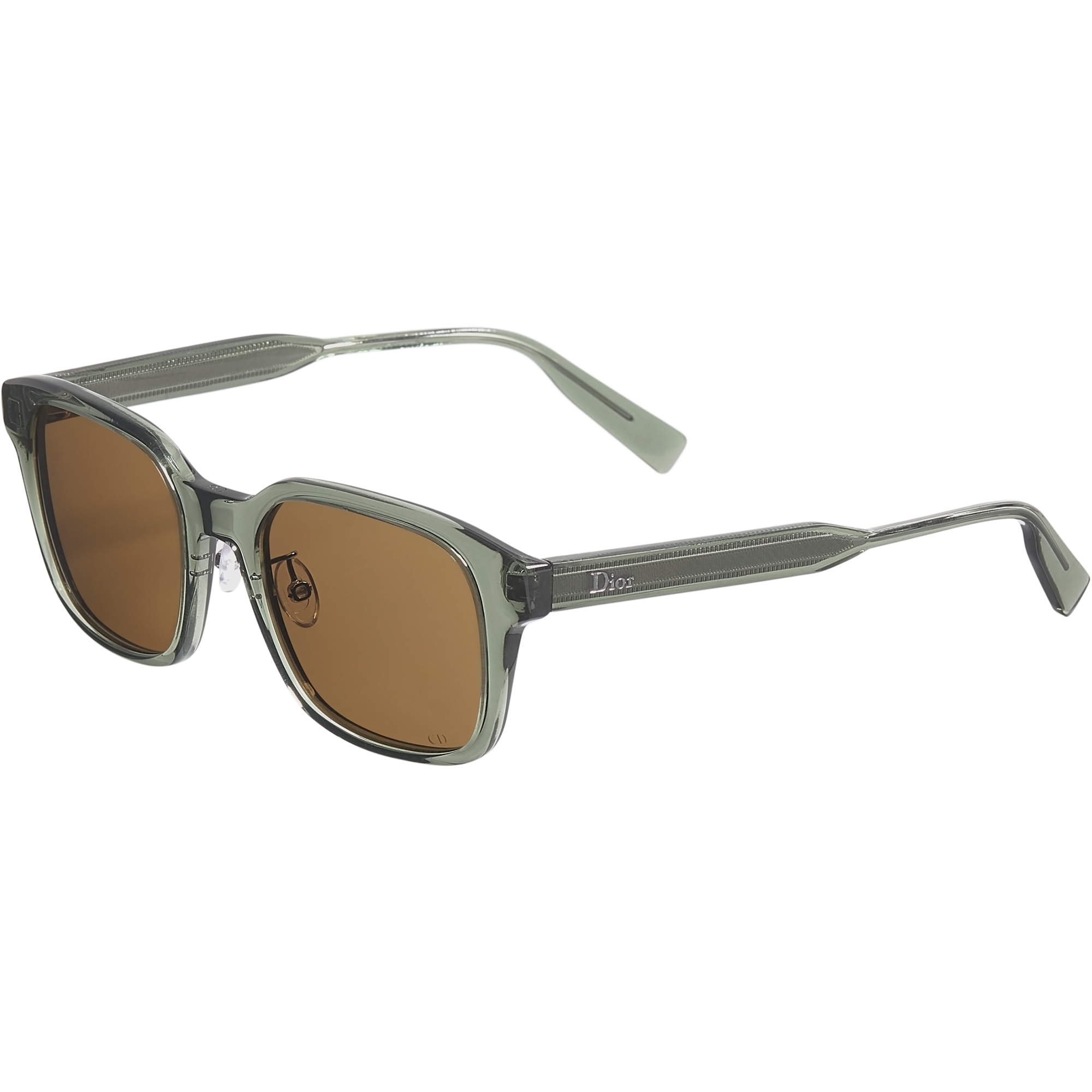  แว่นกันแดดทรงสี่เหลี่ยมจัตุรัสสีเขียวแบบใส