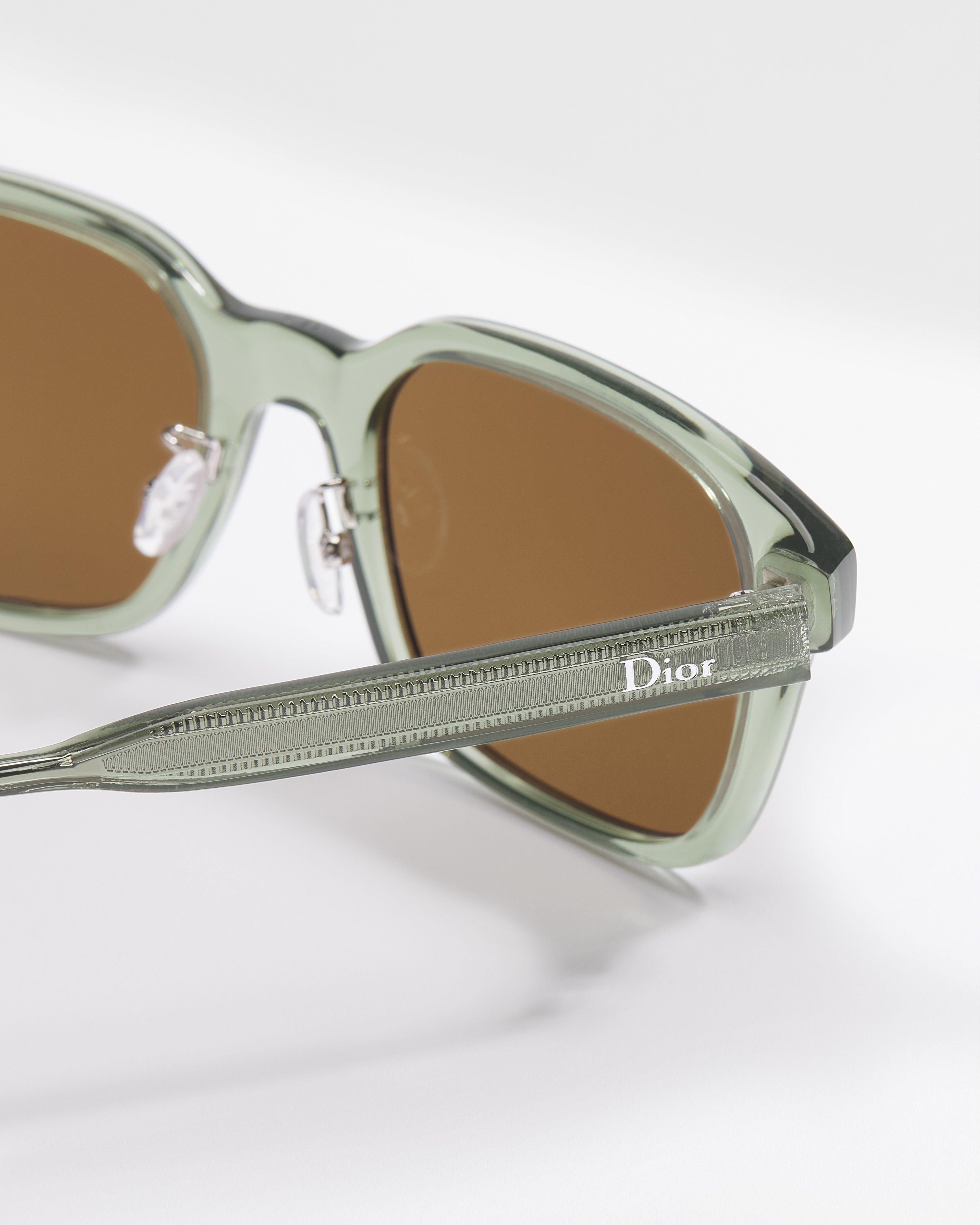 DioRibbon S1F 半透明綠色正方形太陽眼鏡 E08