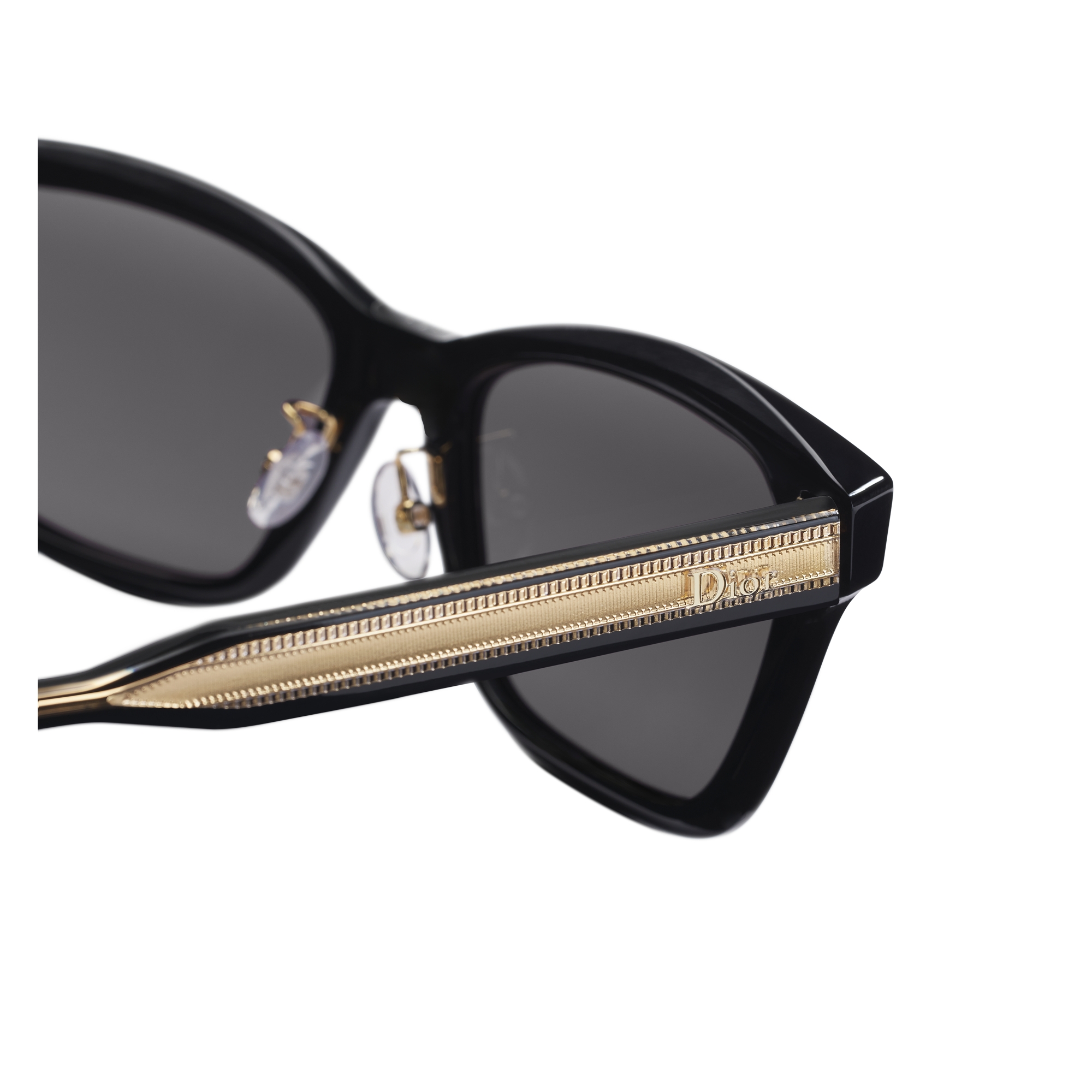 DioRibbon S2F Black Rectangular Sunglasses E08