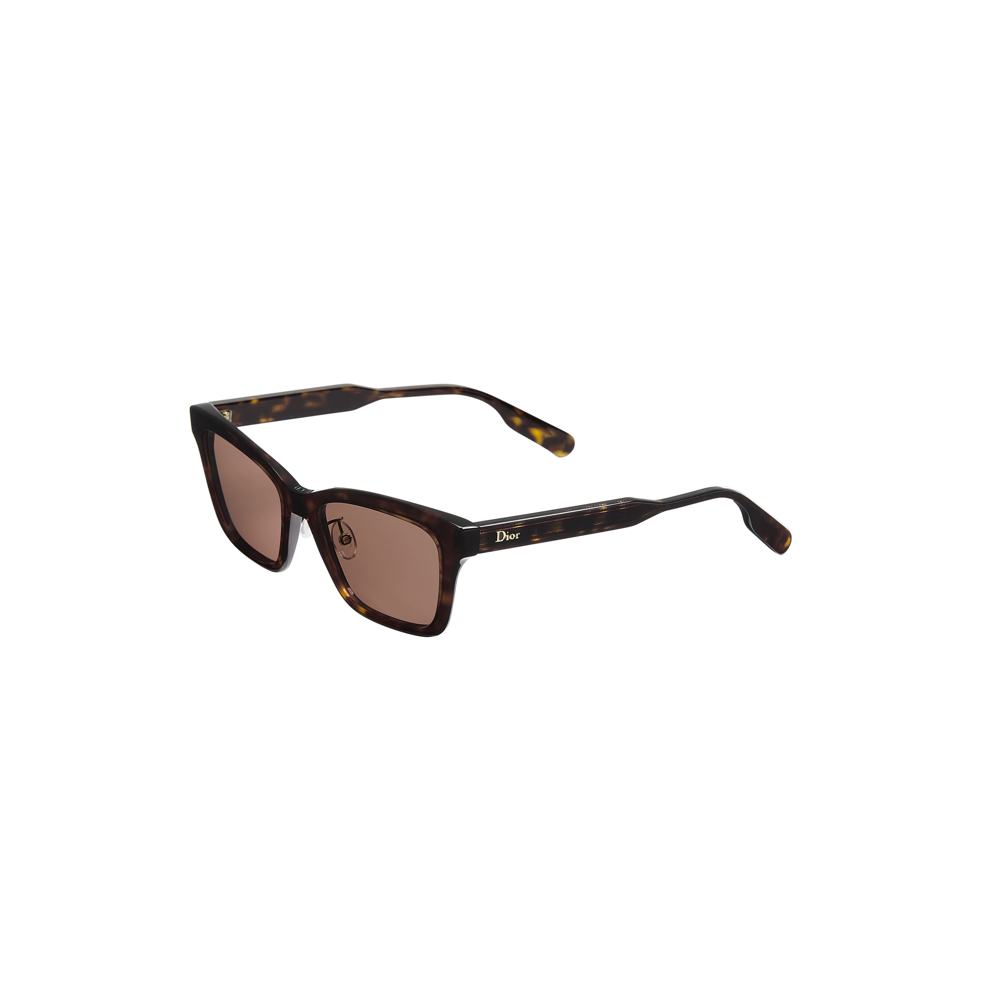  Brown Tortoiseshell-Effect Rectangular Sunglasses
