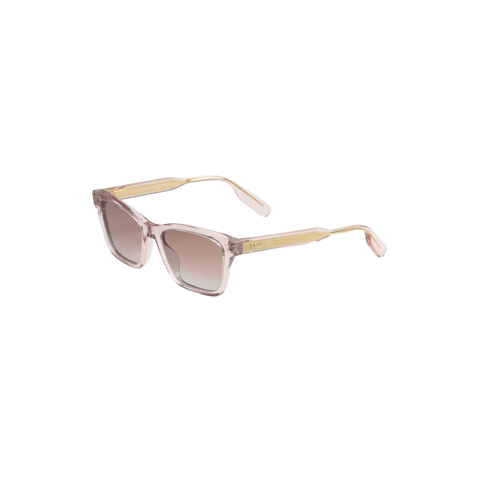  Rechteckige Sonnenbrille in transparentem Pfirsich