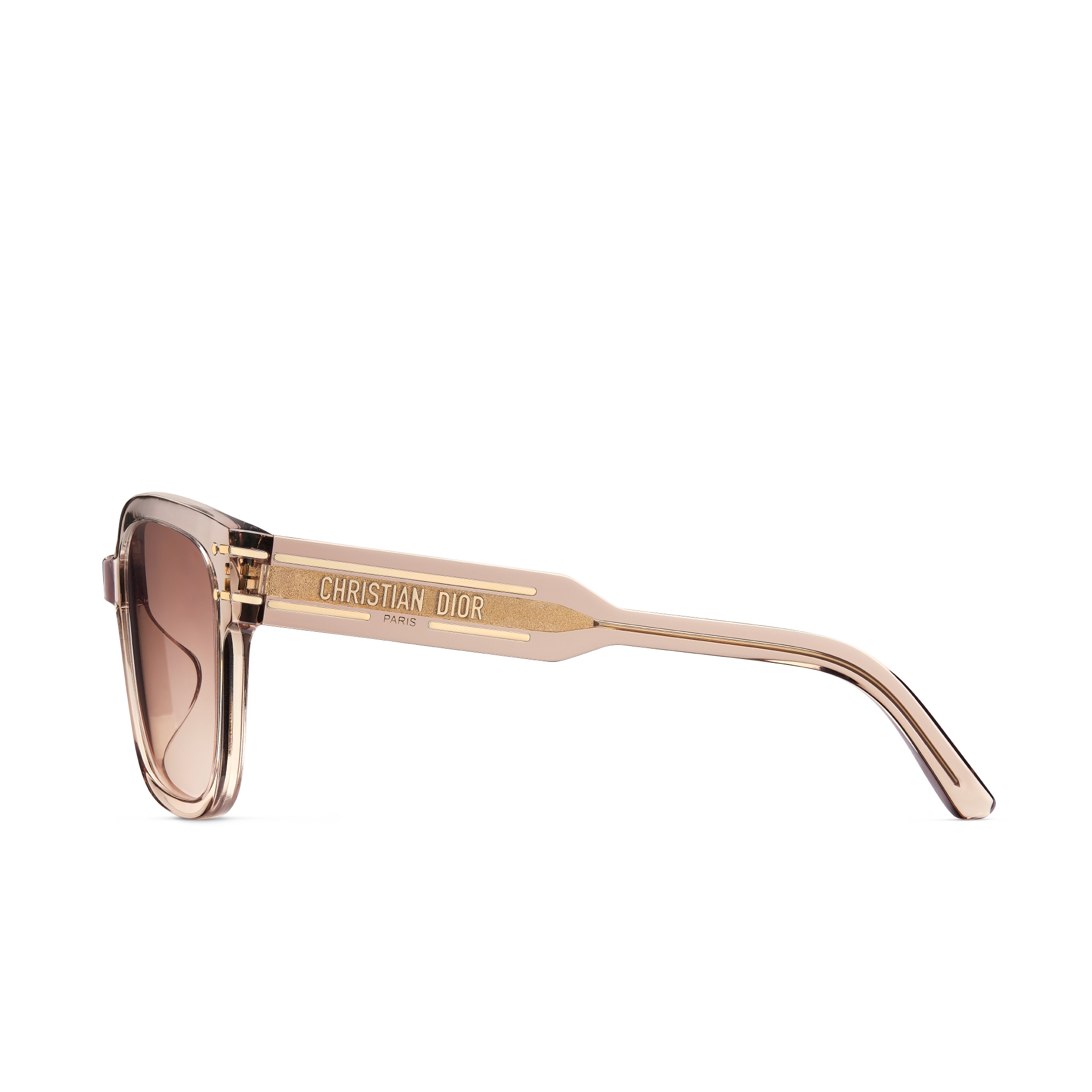 DiorSignature S7F Transparent Sand Beige Square Sunglasses E02