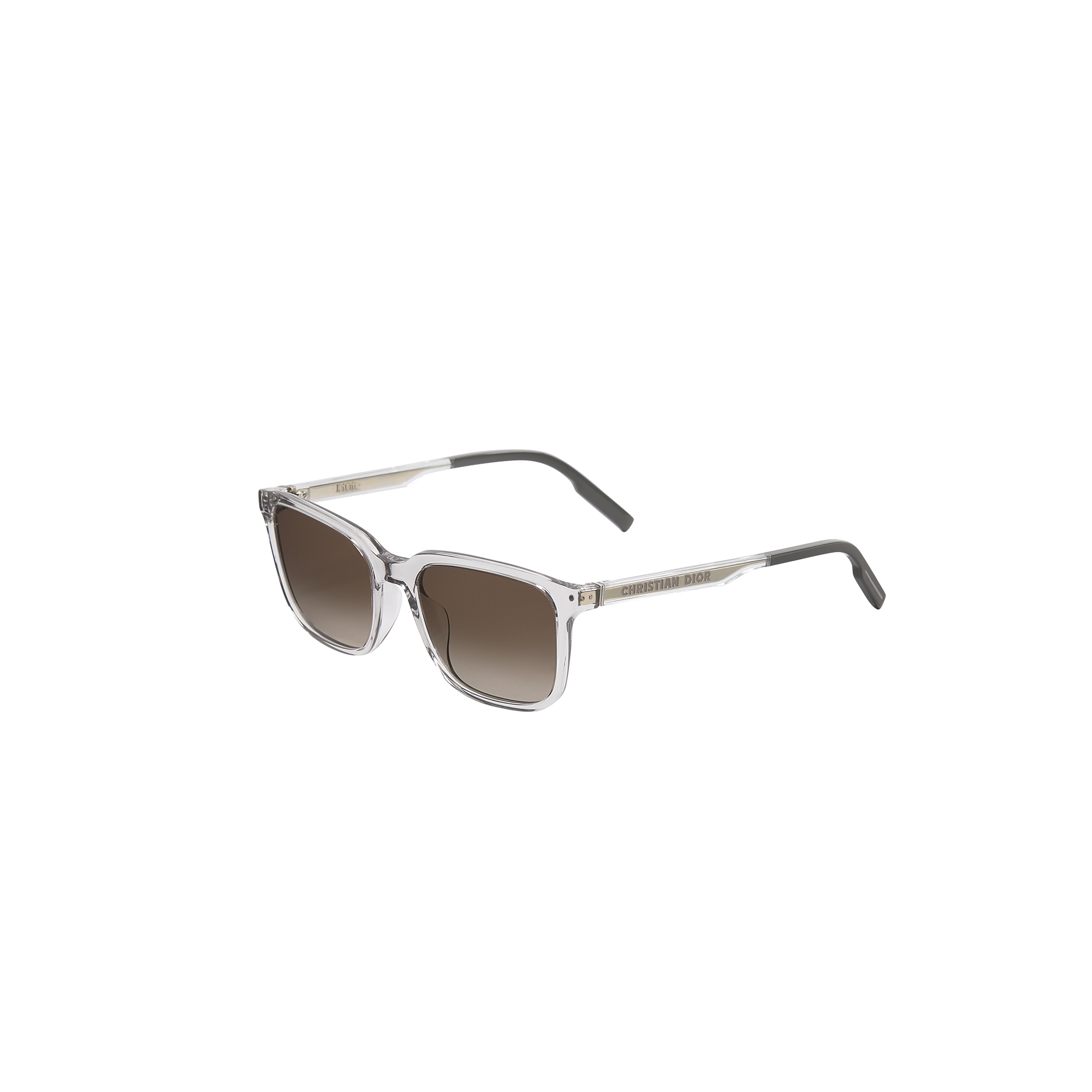 DiorTag SU Transparent Light Gray Rectangular Sunglasses E03