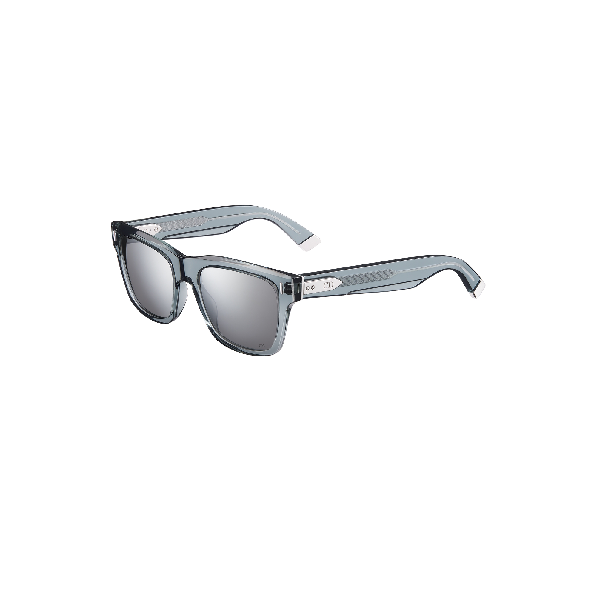  Transparent Blue-Gray Square Sunglasses