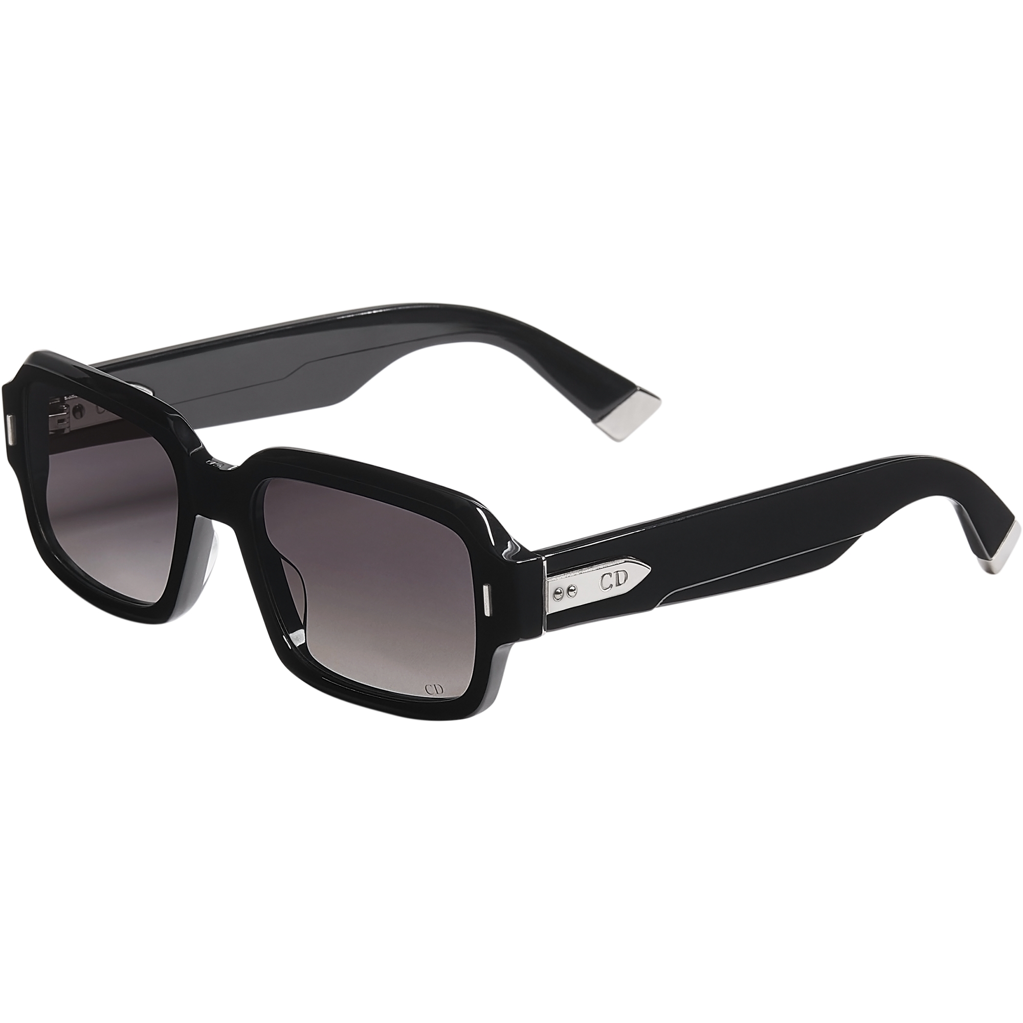  Rechteckige Sonnenbrille in Schwarz