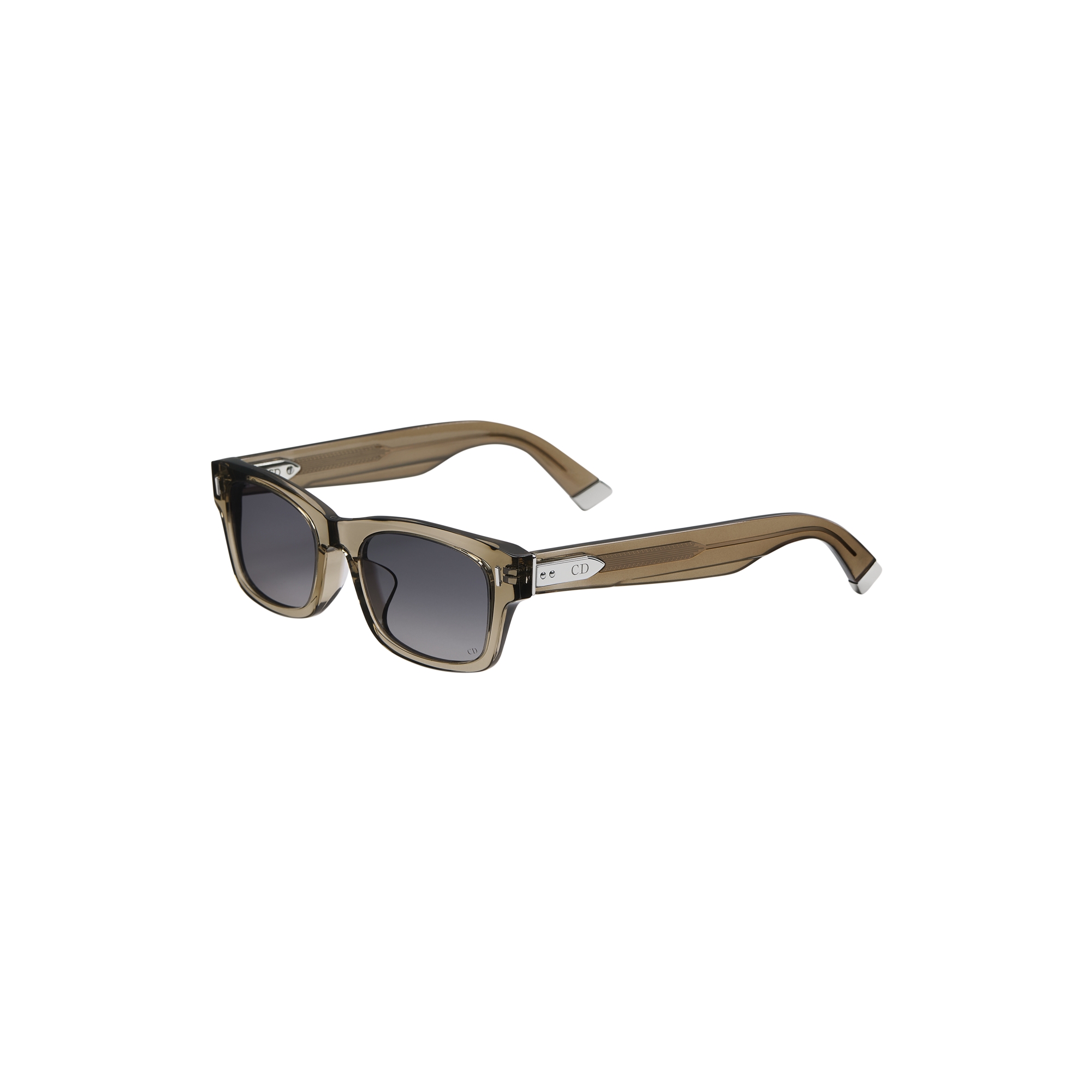  Transparent Sand Beige Rectangular Sunglasses