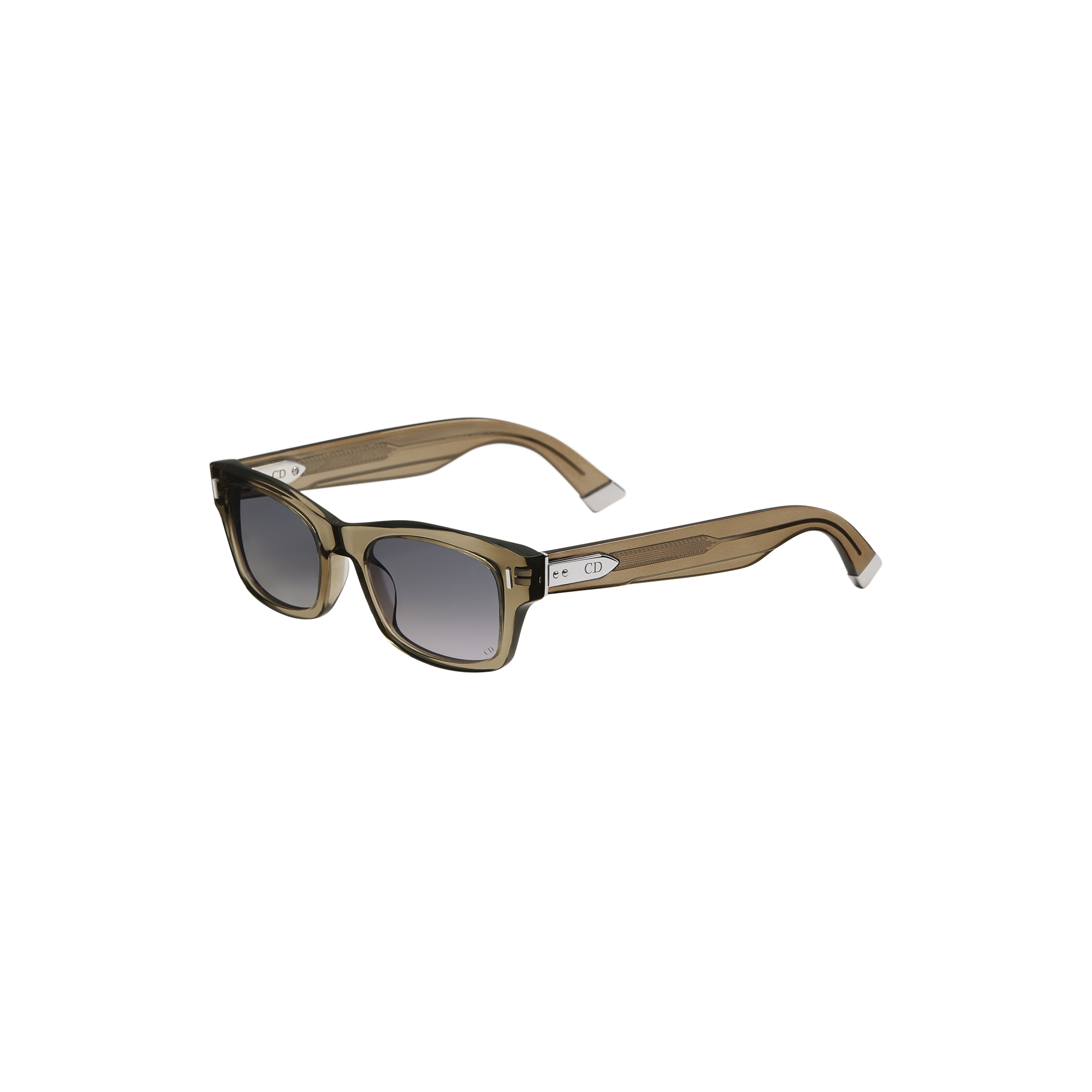  Transparent Sand Beige Rectangular Sunglasses