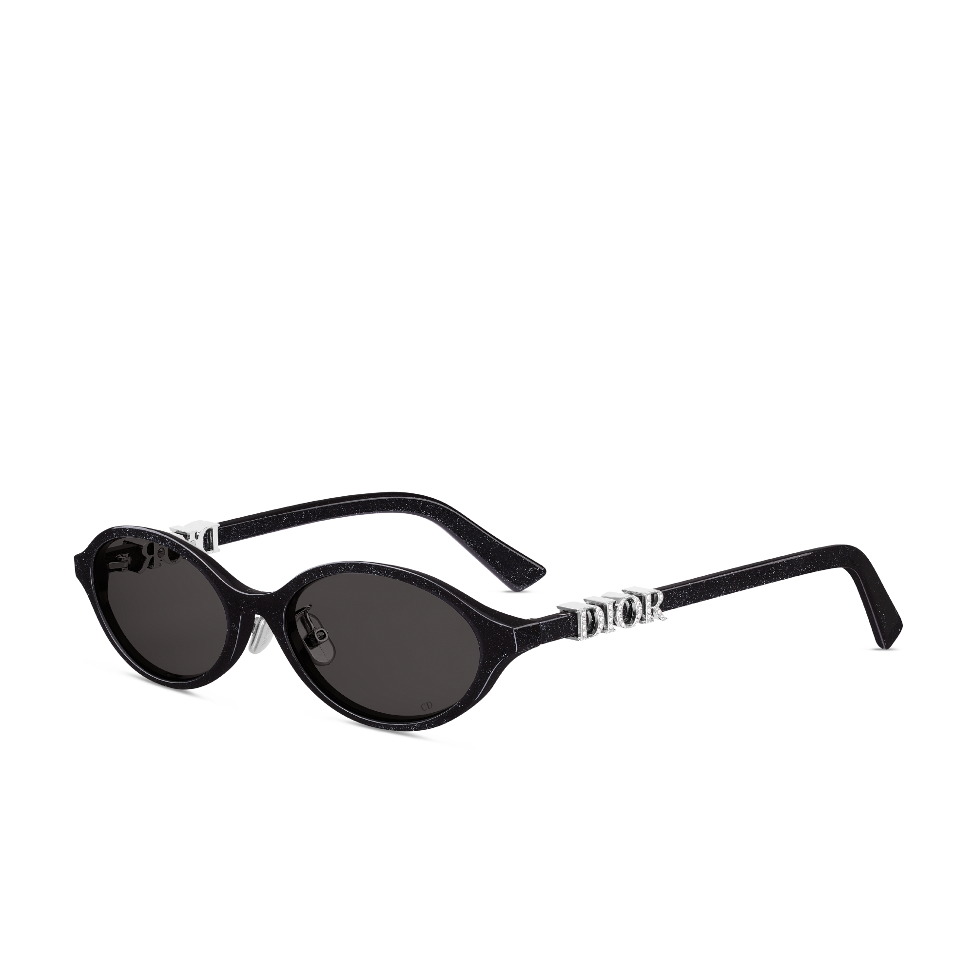 DiorTreasure R1F Glittery Black Oval Sunglasses DIOR