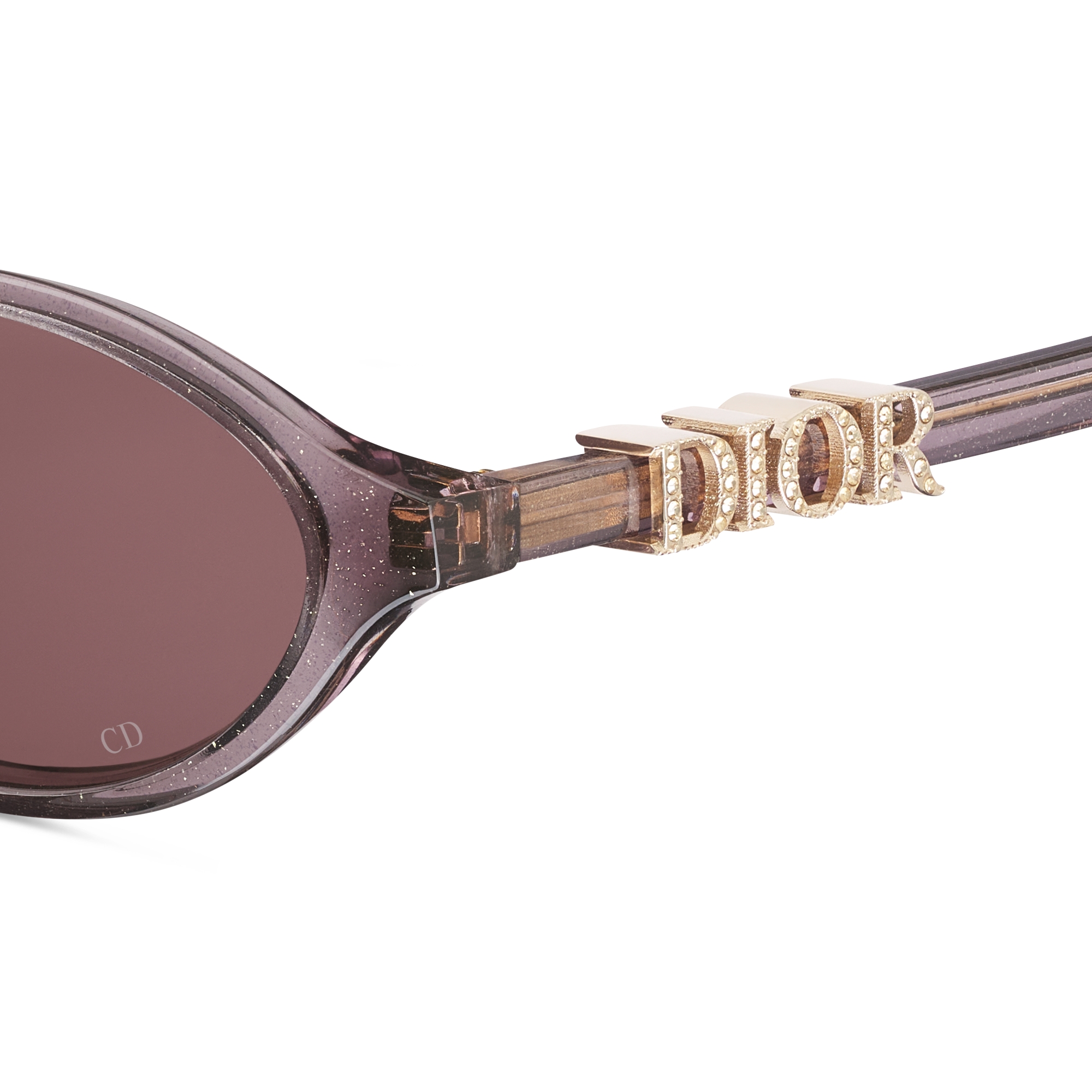 DiorTreasure R1I Ovale Sonnenbrille in transparentem Lila mit Glitzereffekt E09