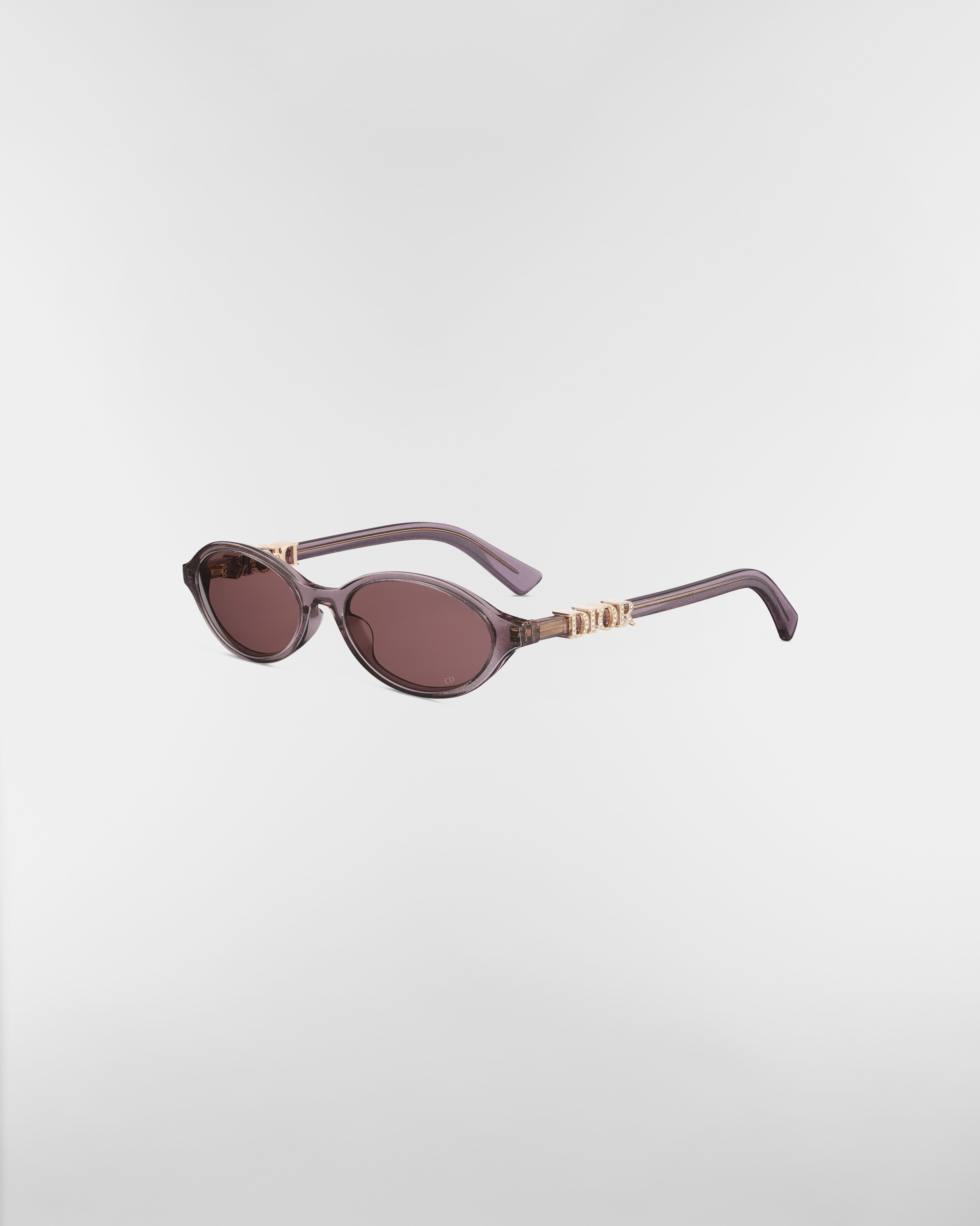 DiorTreasure R1I Lunettes de soleil ovales violet pailleté transparent E03