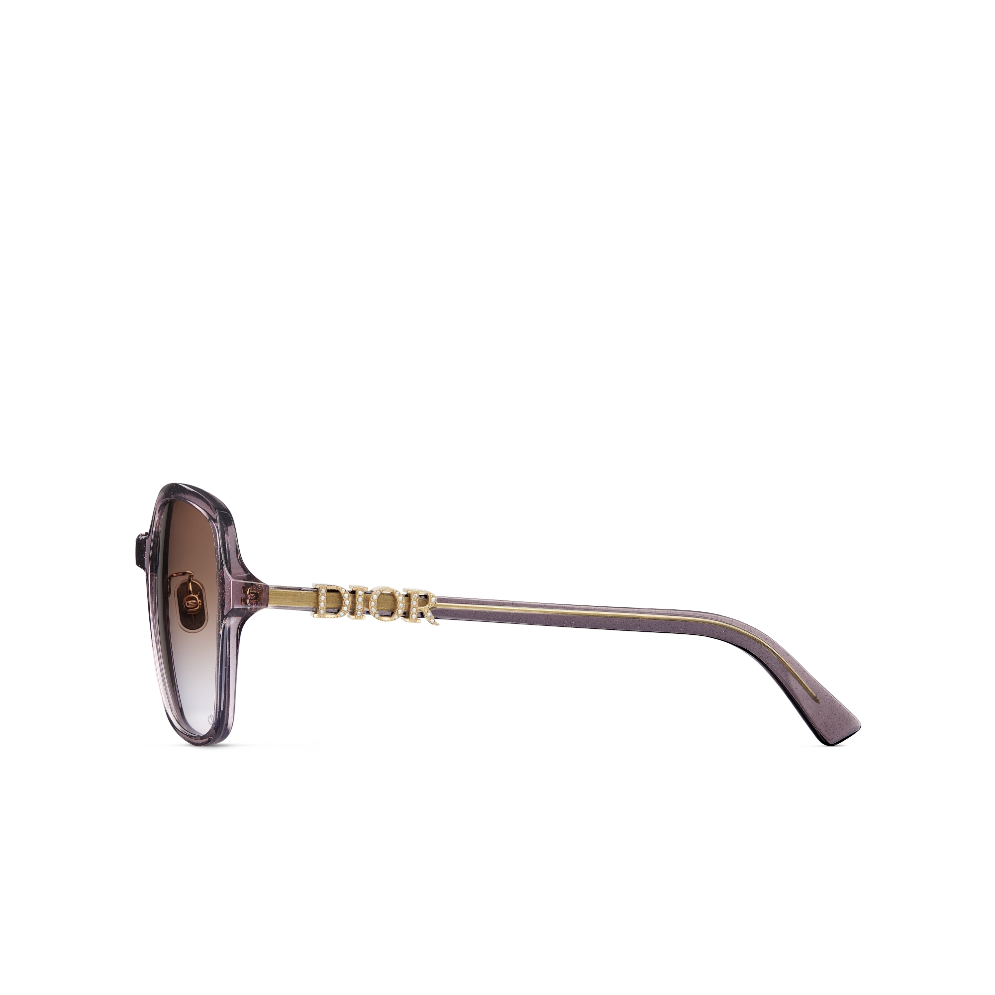 DiorTreasure S1F 半透明閃亮紫色正方形太陽眼鏡 E02