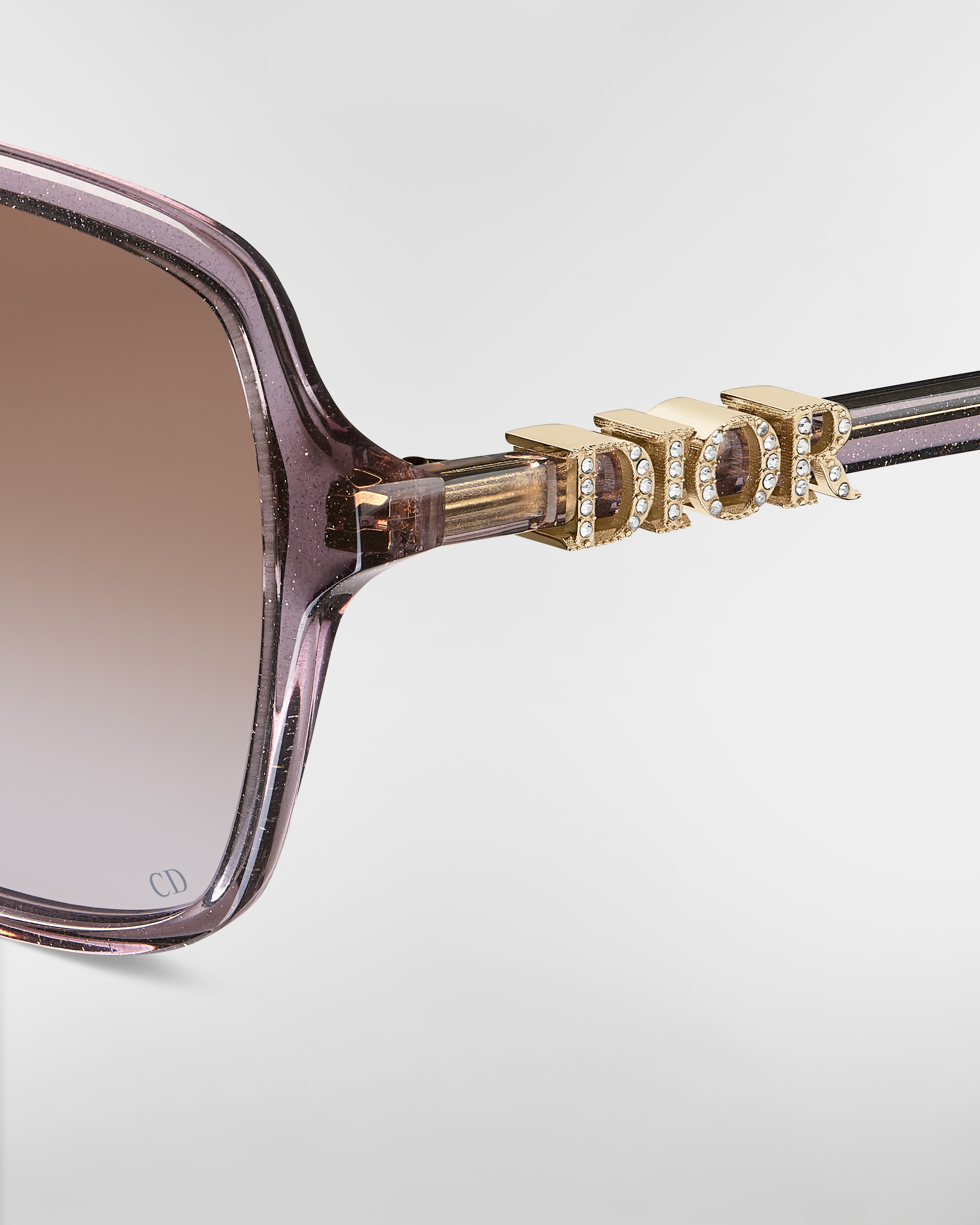 DiorTreasure S1F 선글라스 투명 글리터 바이올렛 스퀘어 E09
