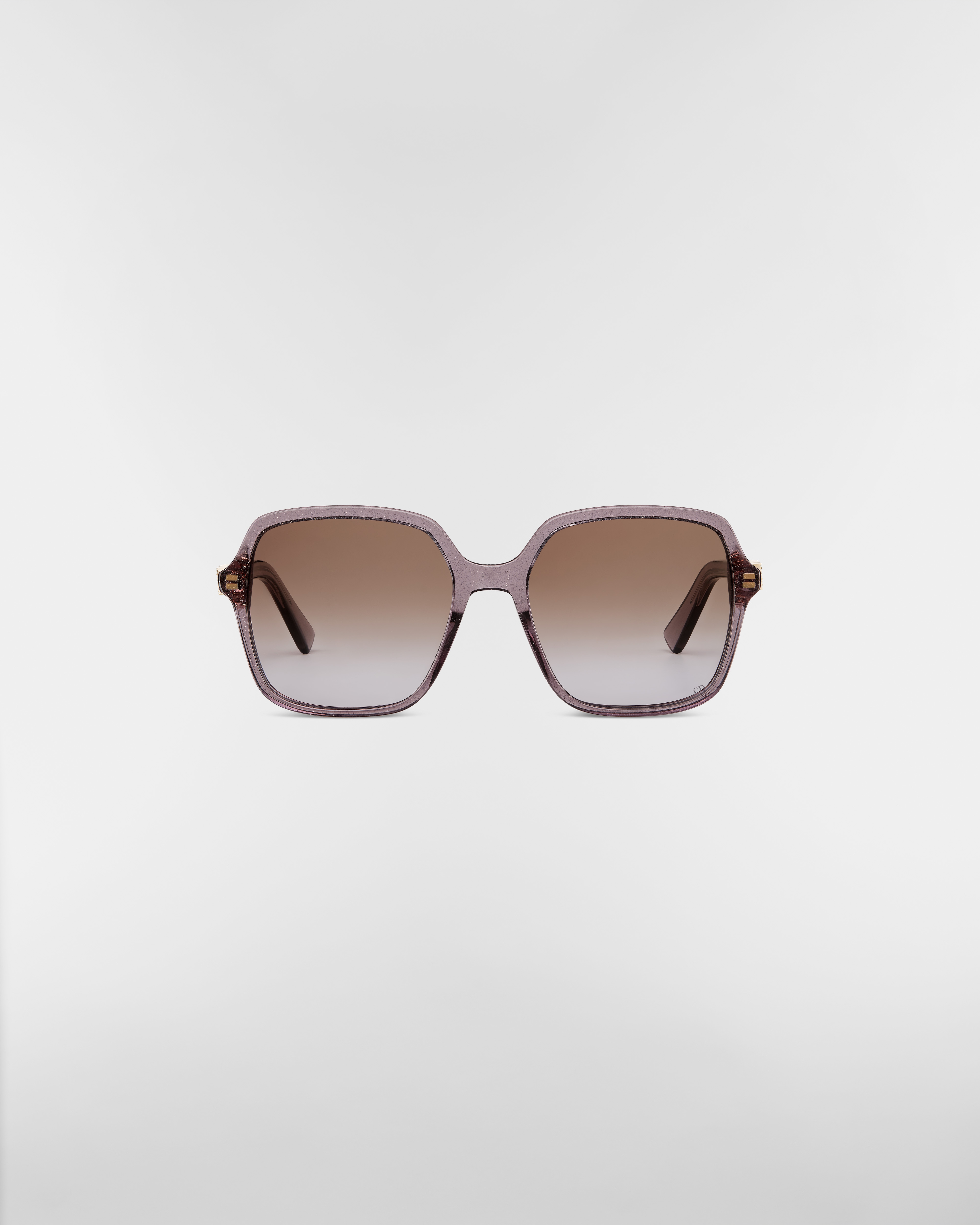 DiorTreasure S1I Lunettes de soleil carrées violet pailleté transparent E01