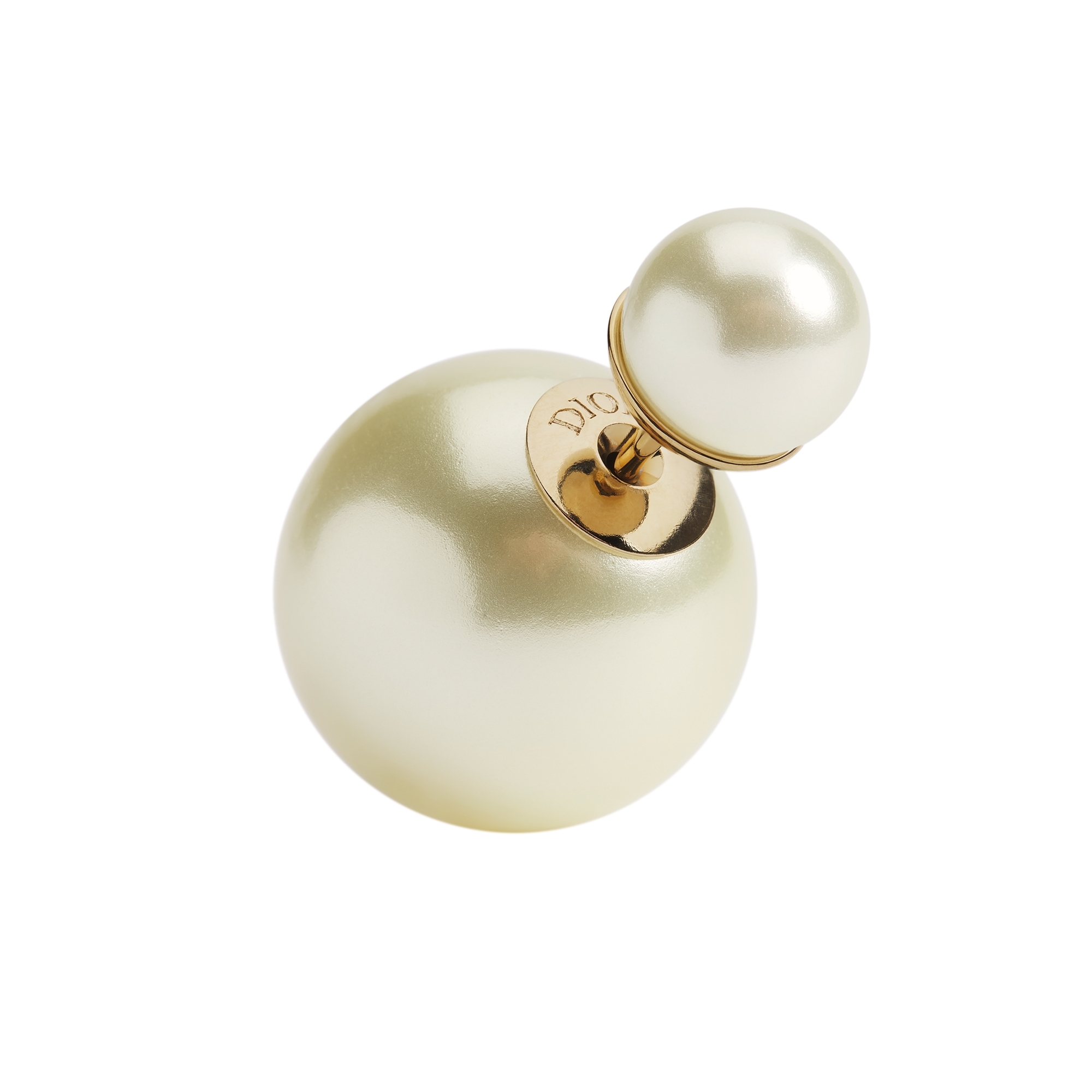 Dior Tribales Earrings Gold-Finish Metal and White Resin Pearls E09