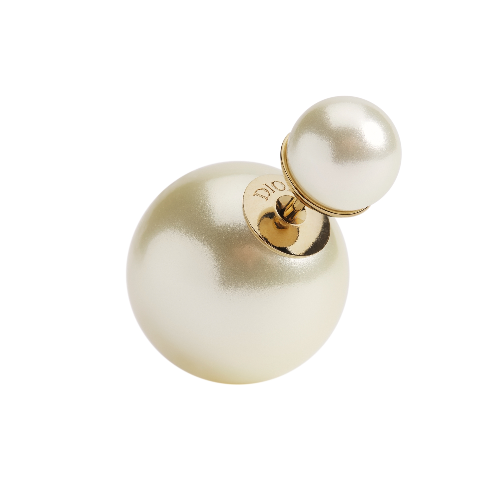 Dior Tribales Earrings Gold-Finish Metal and White Resin Pearls E09