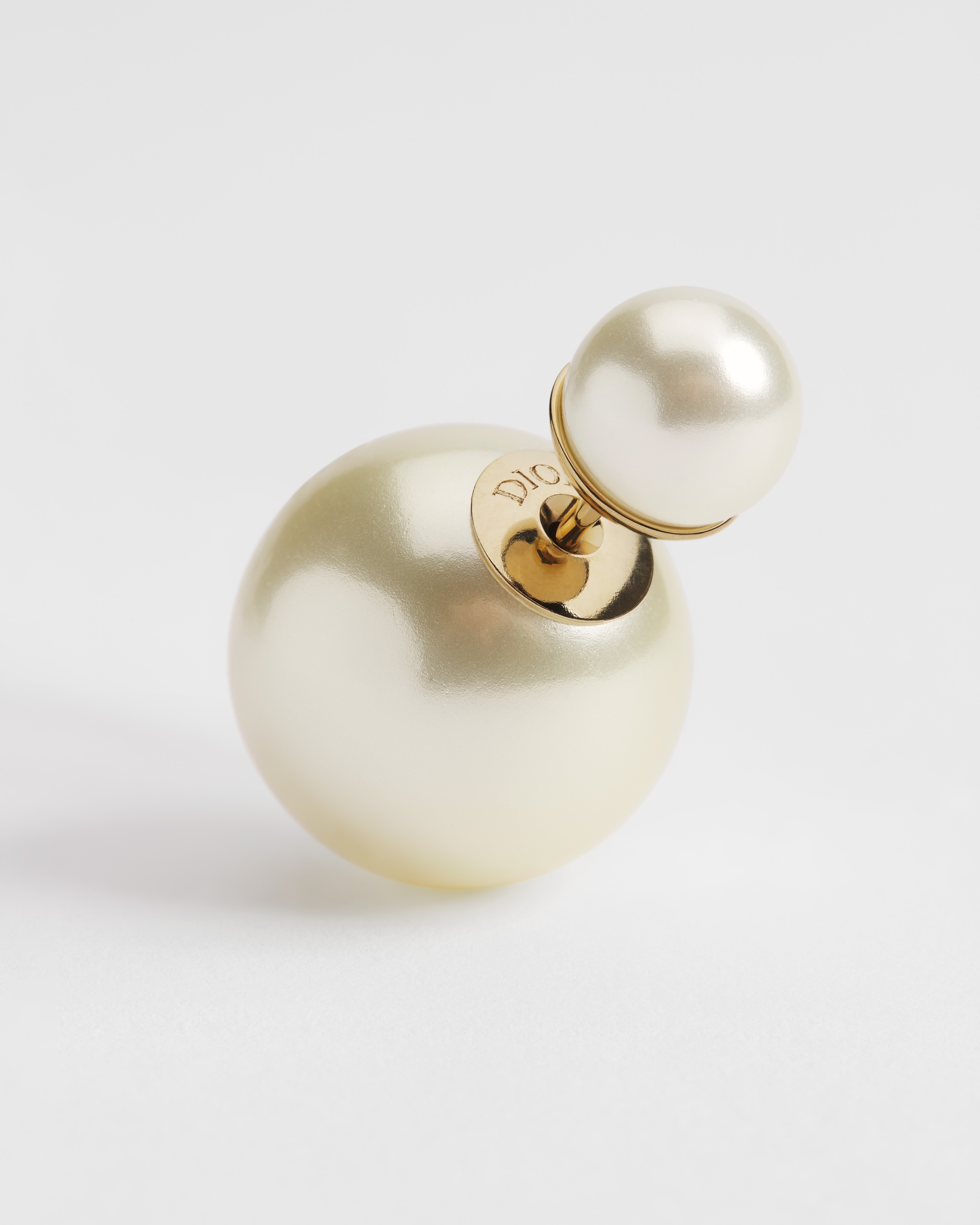 Dior Tribales Earrings Gold-Finish Metal and White Resin Pearls E09