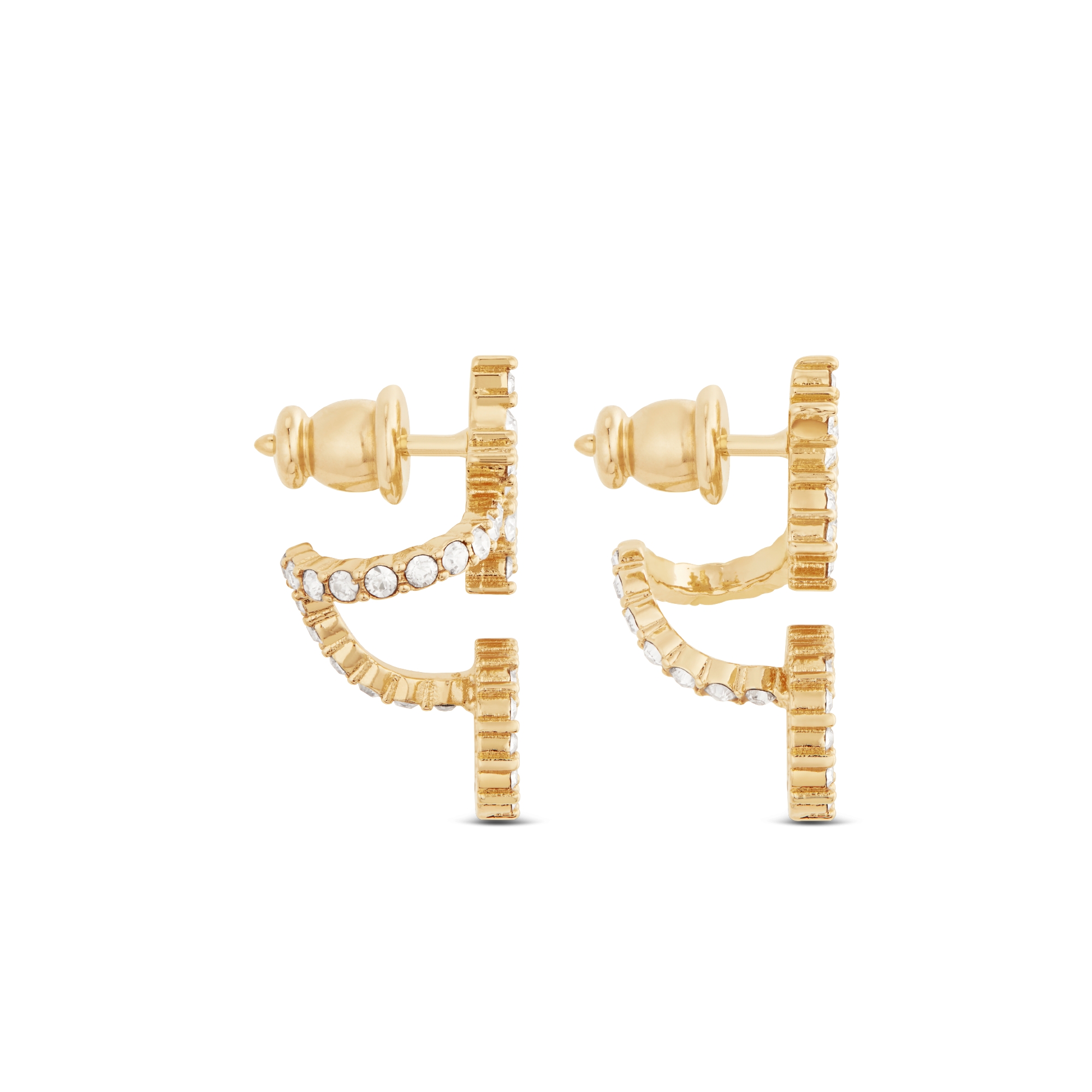 Clair D Lune Earrings Gold-Finish Metal and Sparkling Crystals E02
