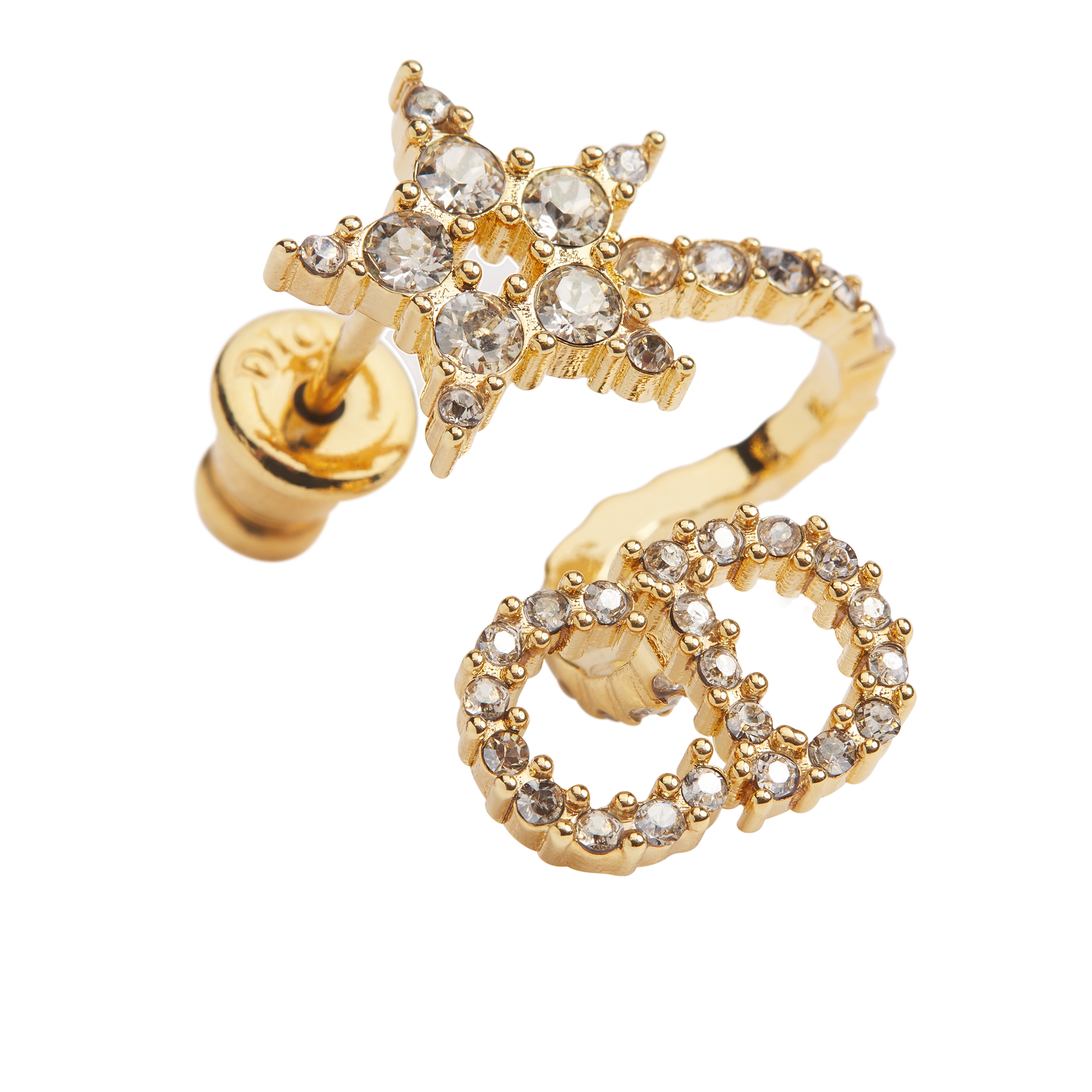 Clair D Lune Earrings Gold-Finish Metal and Sparkling Crystals E09