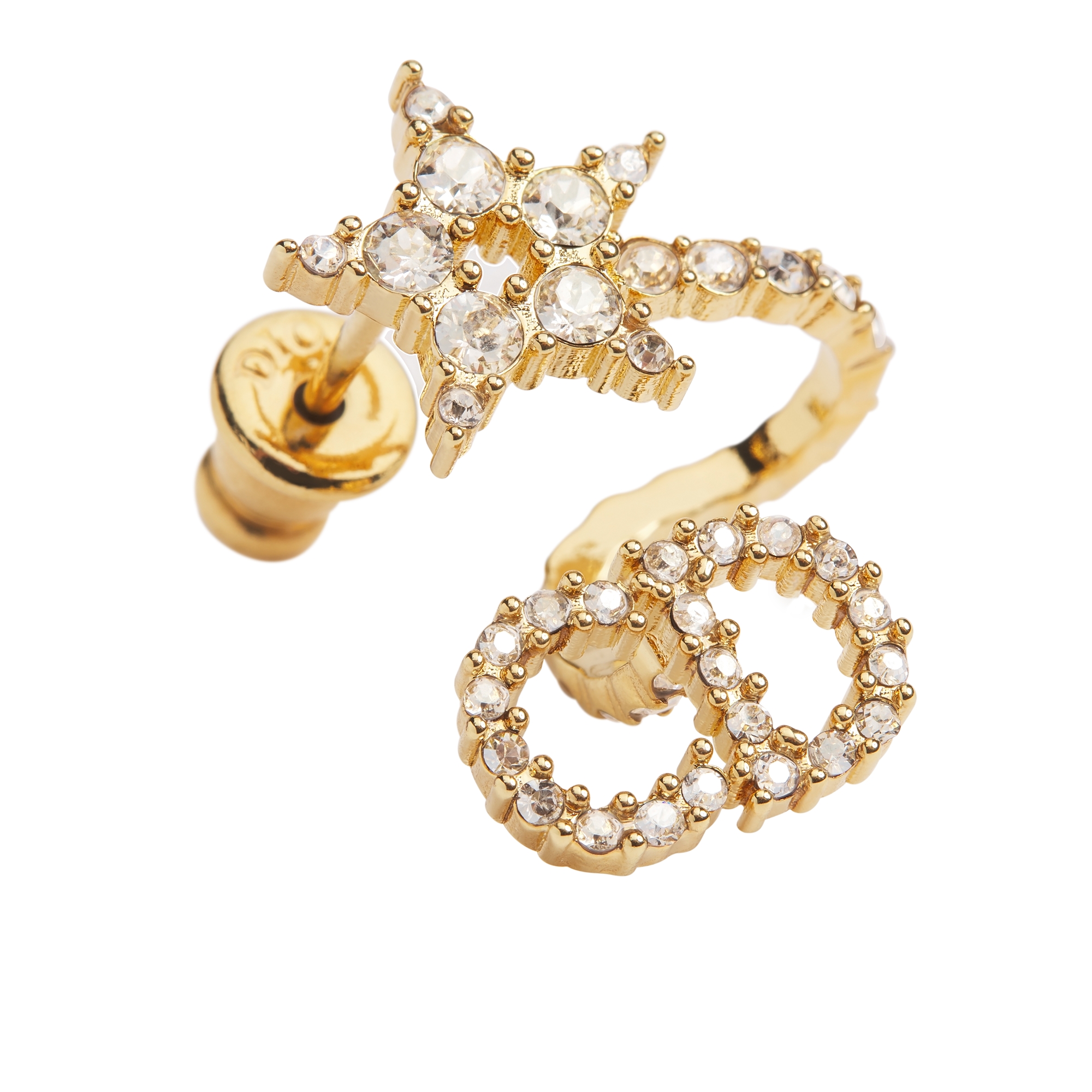 Clair D Lune Earrings Gold-Finish Metal and Sparkling Crystals E09