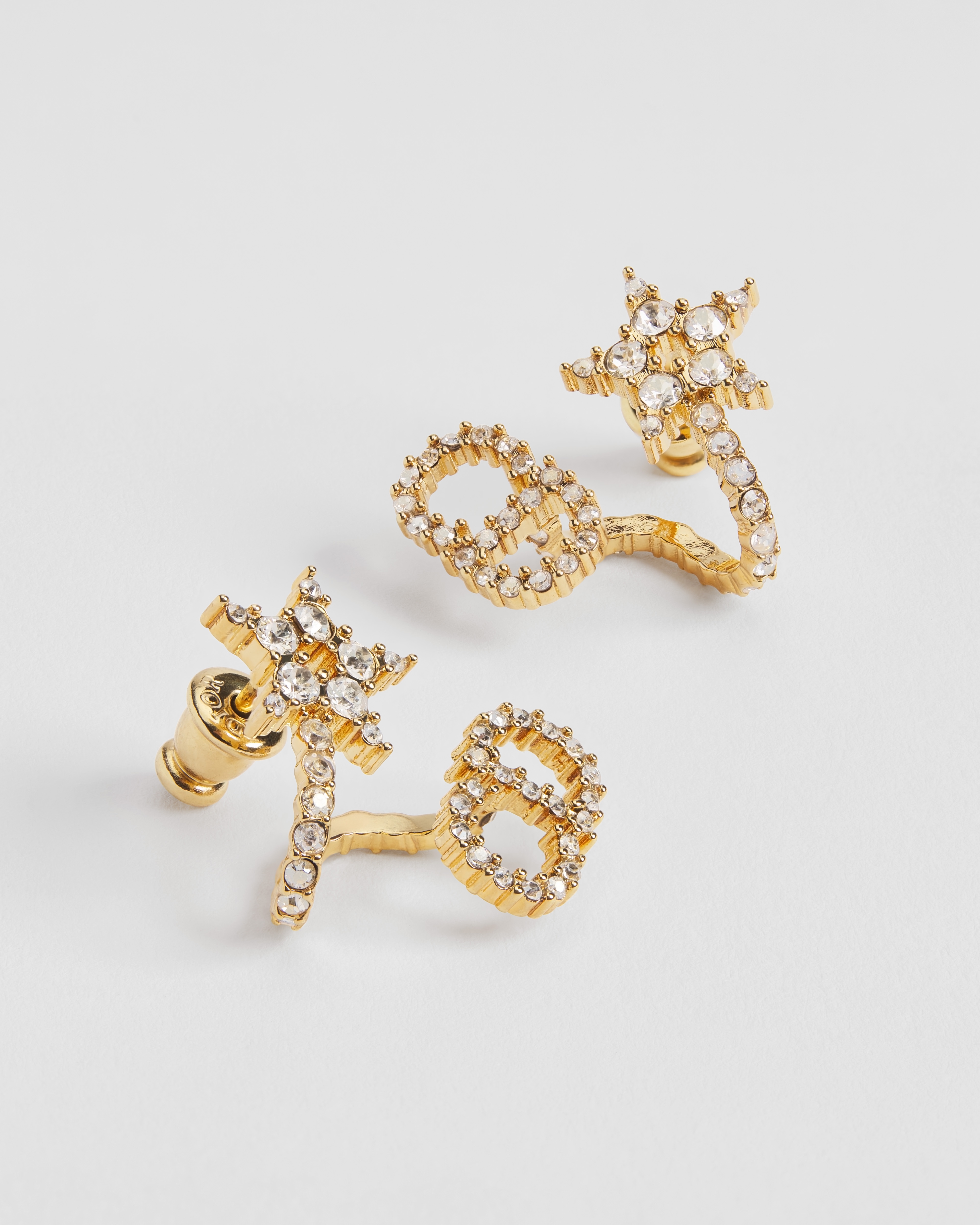 Clair D Lune 귀걸이 골드 피니시 메탈 & 스파클링 크리스탈 E06