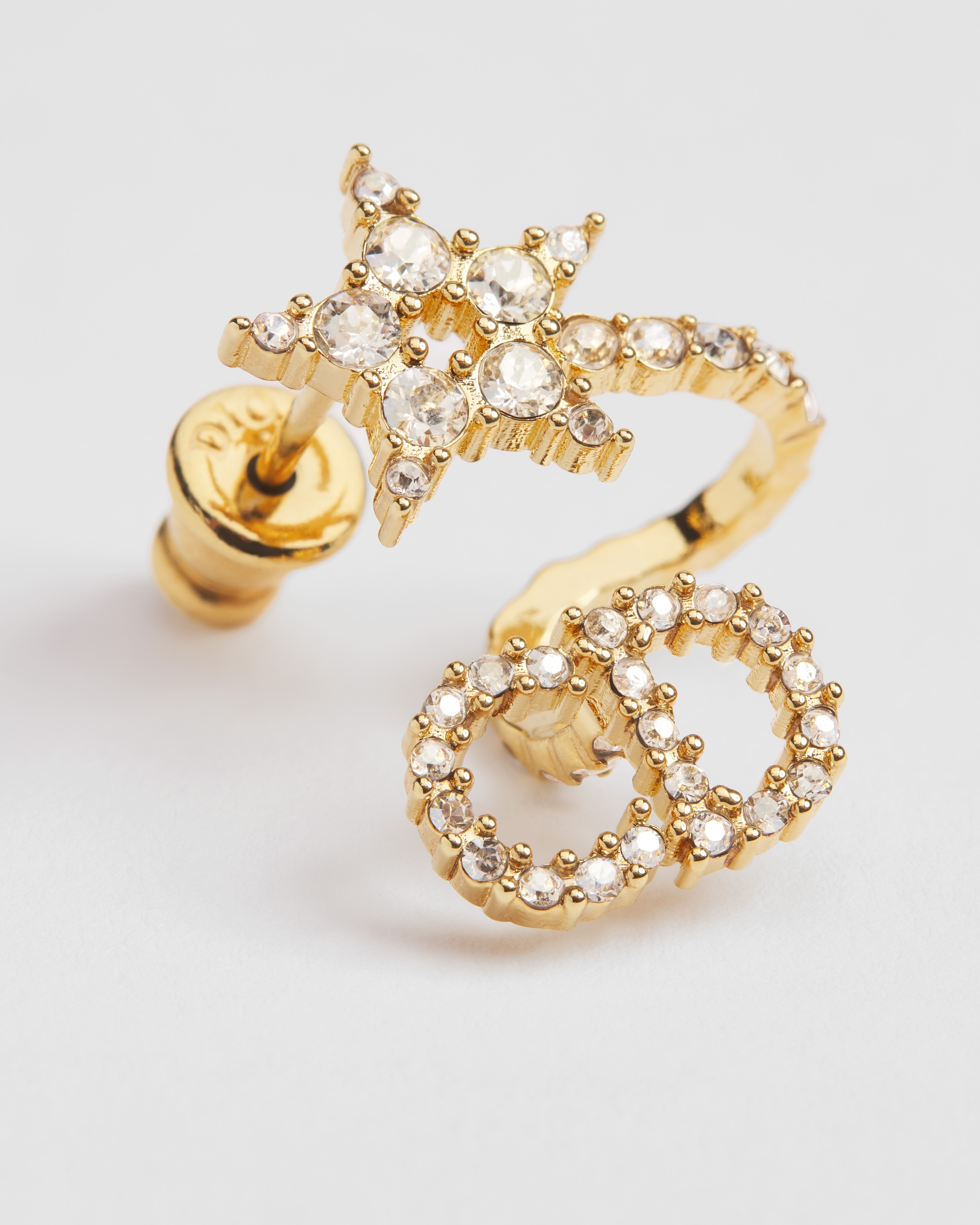 Clair D Lune 귀걸이 골드 피니시 메탈 & 스파클링 크리스탈 E09