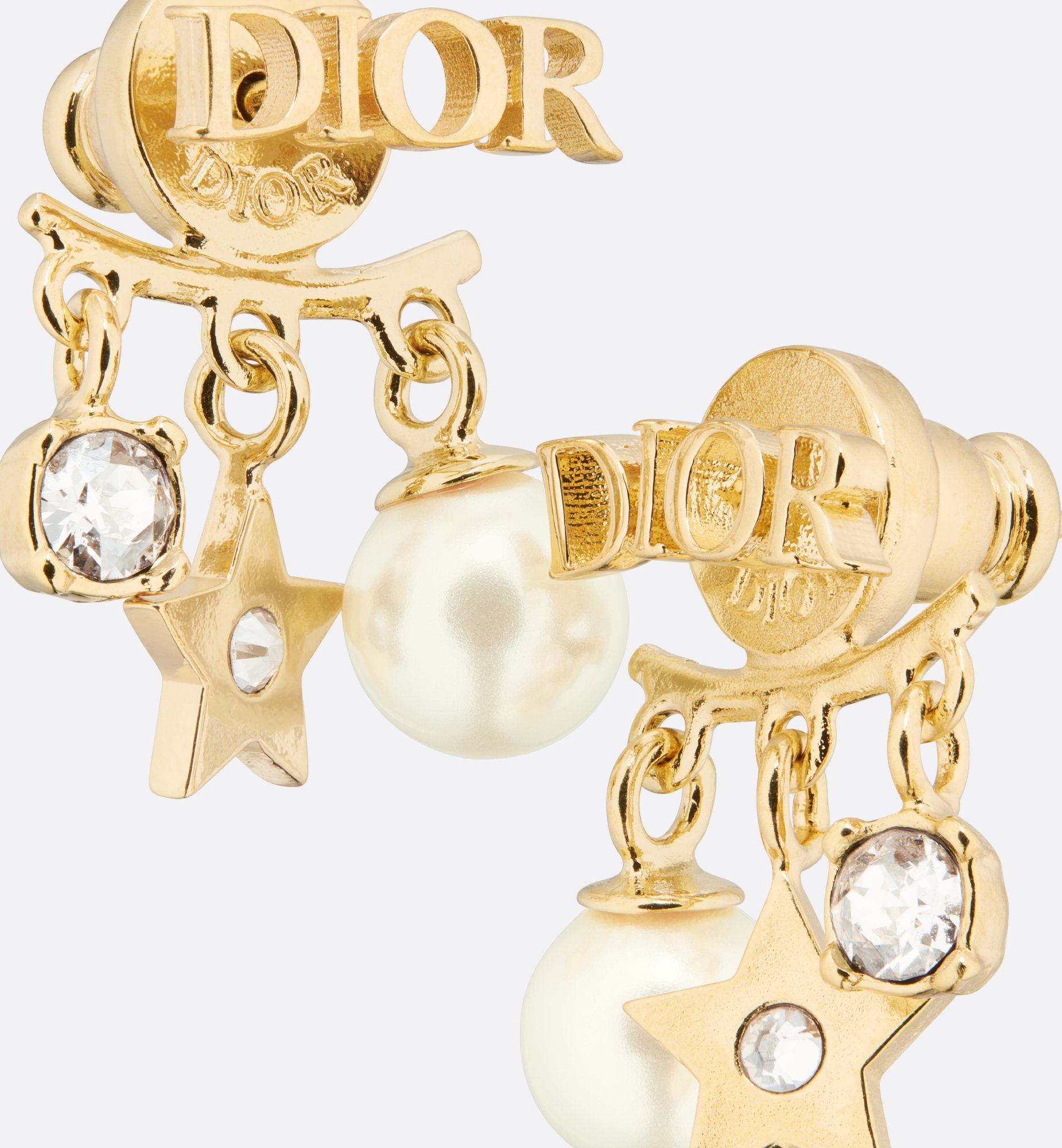 Dio(r)evolution Earrings Gold-Finish Metal, White Resin Dio(r)evolution Earrings Gold-Finish Metal, White Resin