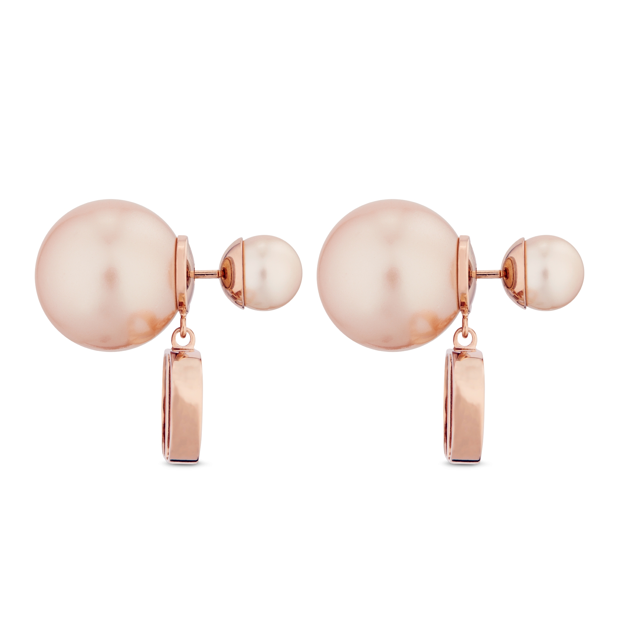 Dior Tribales-oorbellen Metaal met roze afwerking en roze harsparels E02