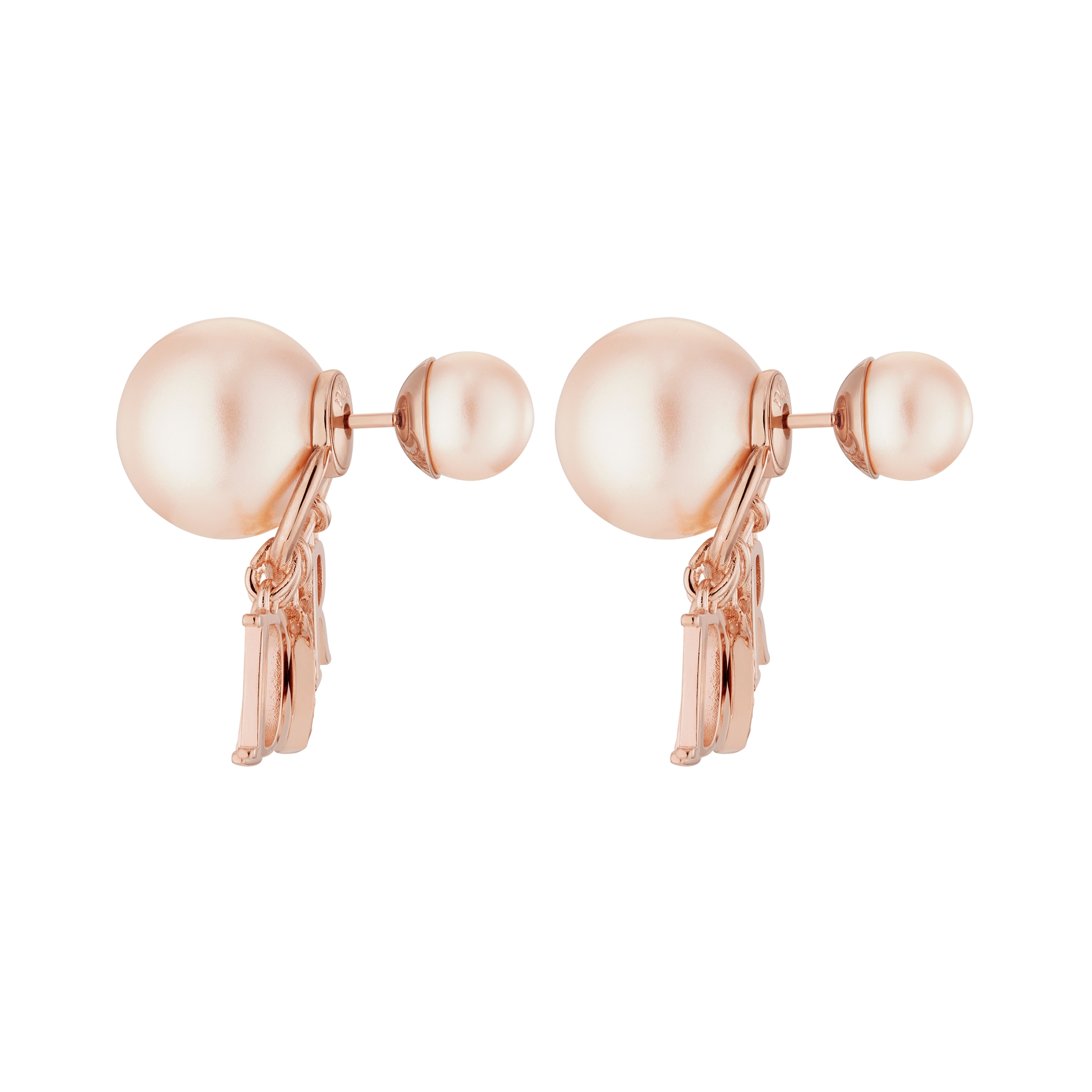 Dior Tribales Earrings Pink-Finish Metal with Pink Resin Pearls and Crystals E02