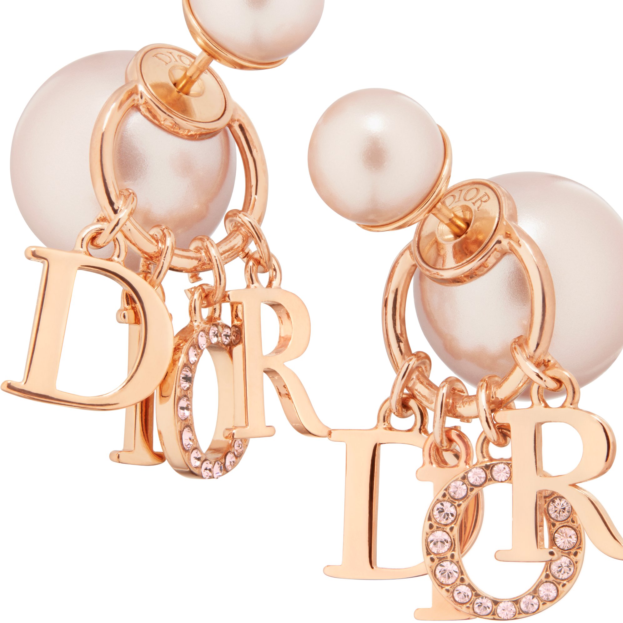 Dior Tribales Earrings Pink-Finish Metal with Pink Resin Pearls and  Crystals | DIOR