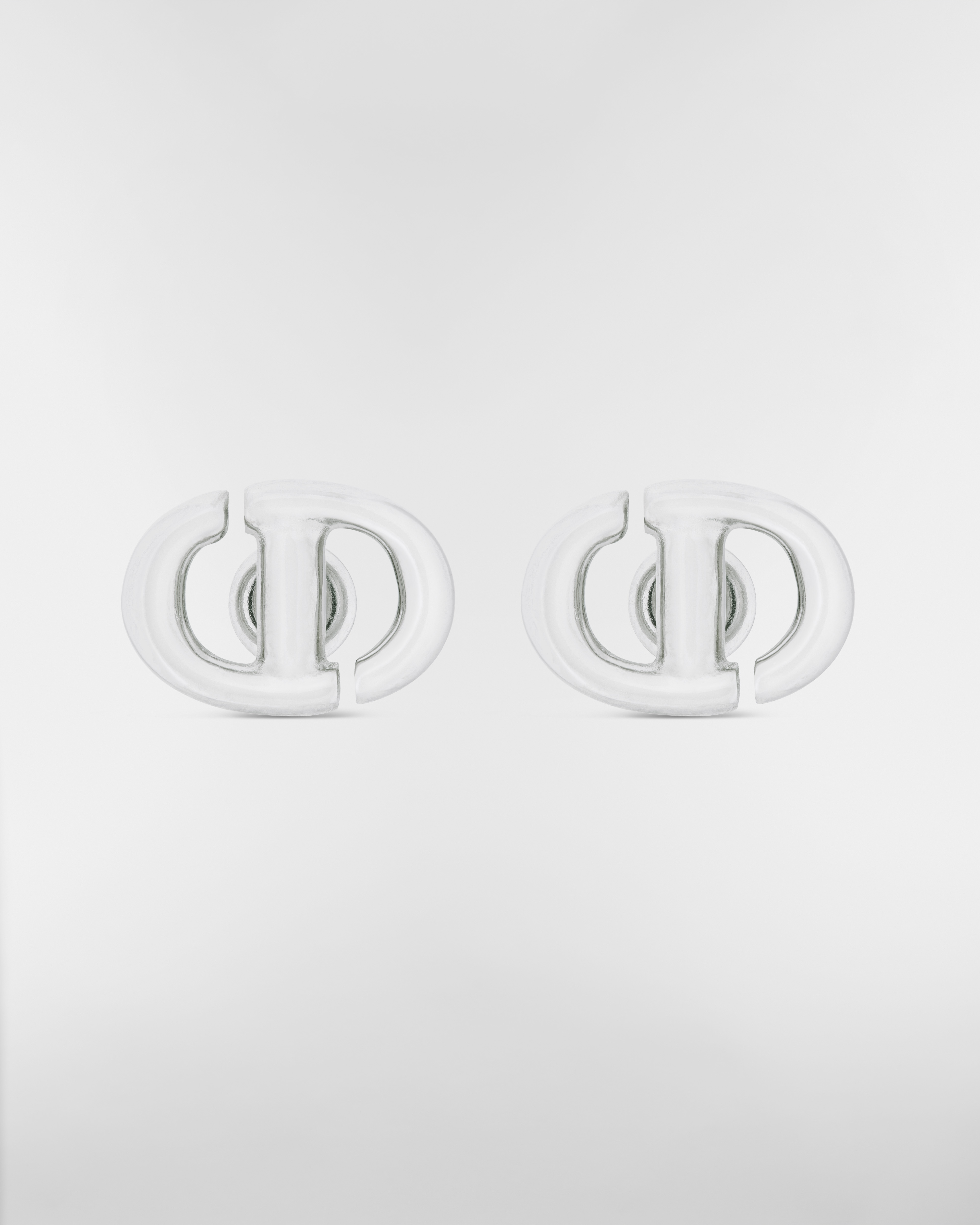 CD Navy 耳釘 銀色飾面金屬 E01